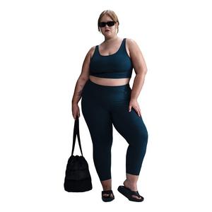 Nike Women's Zenvy Rib High-Waisted Gentle-Support 7/8 Leggings - Blue