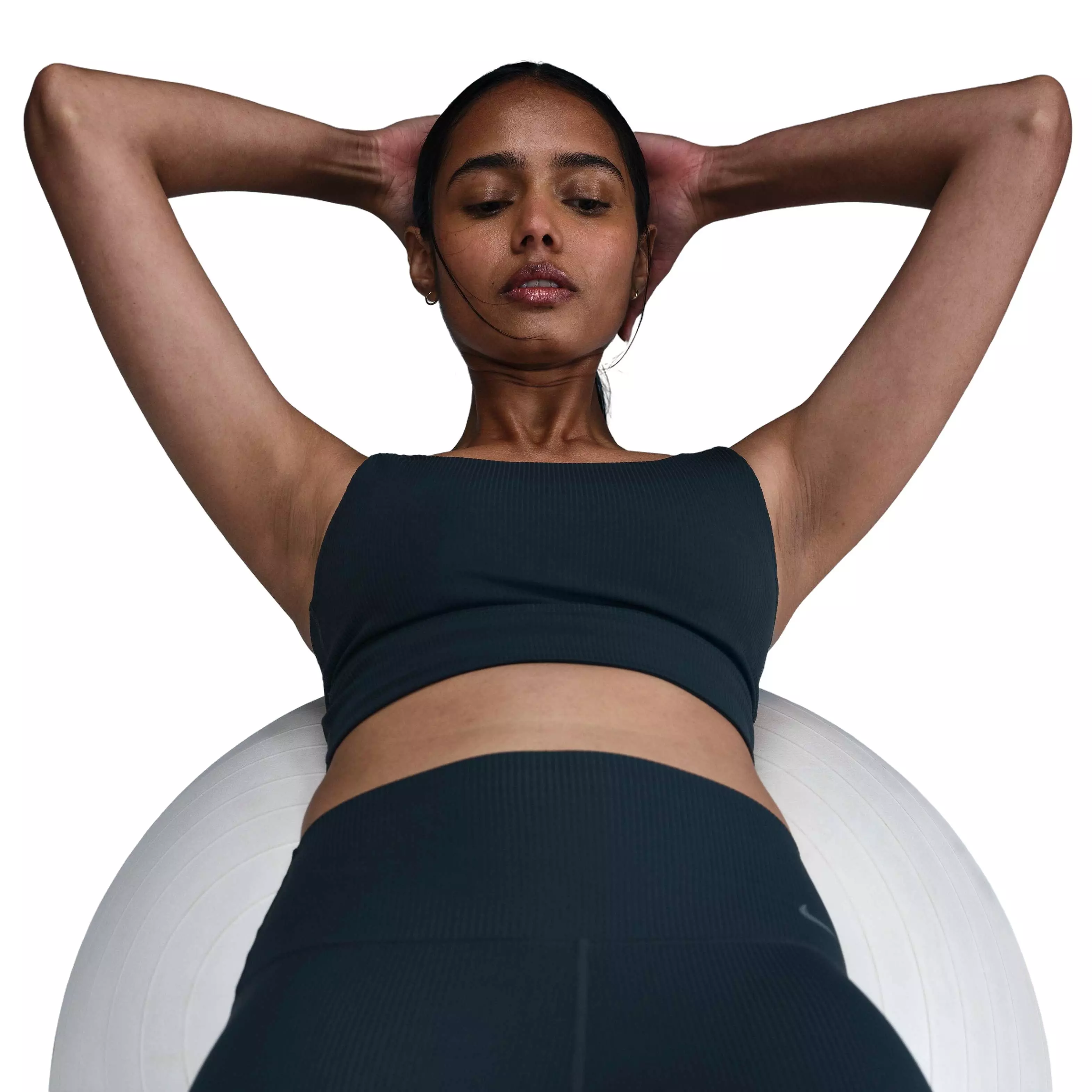 Nike Women's Zenvy Ribbed Light-Support Padded Longline Sports Bra - Blue - BLUE