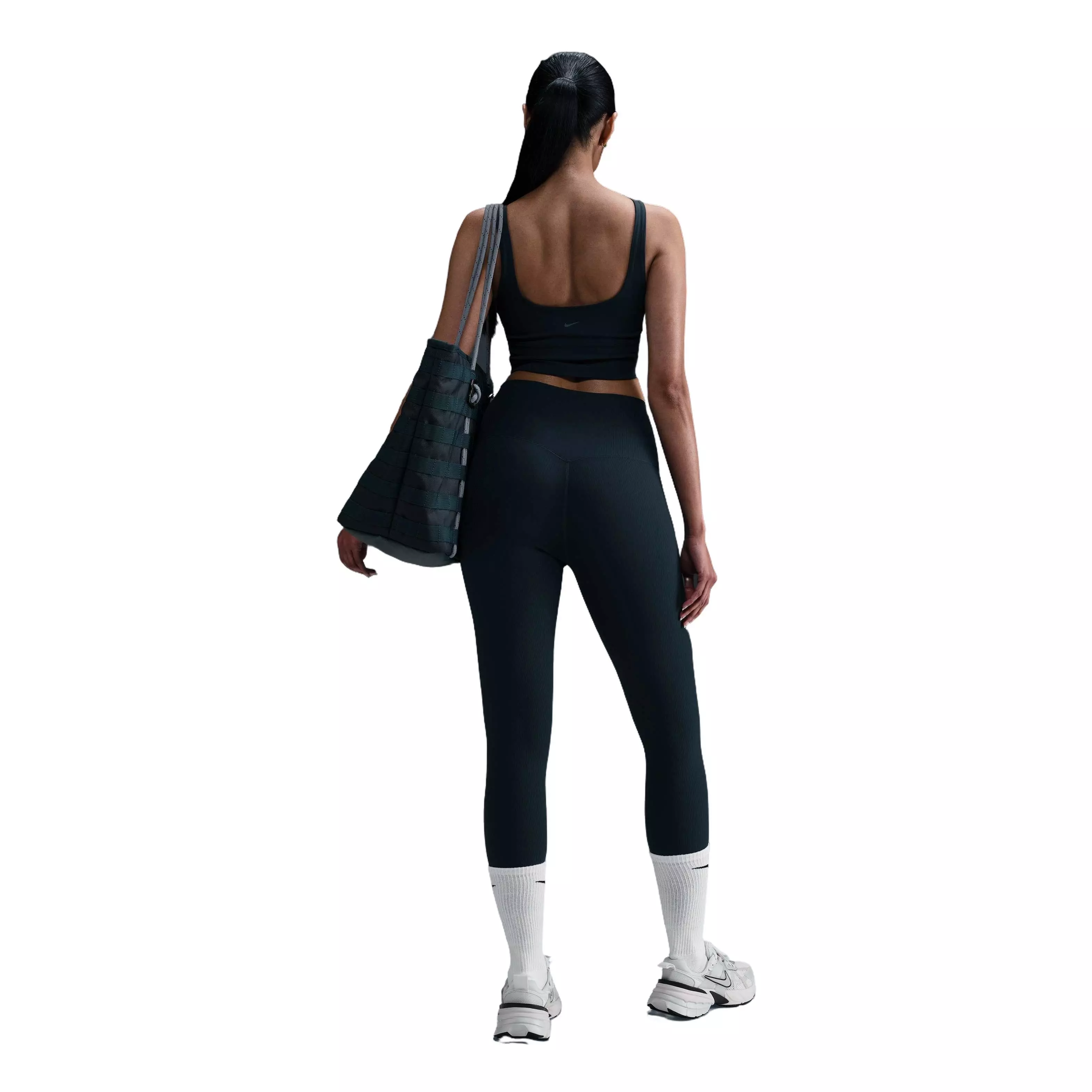 Nike Women's Zenvy Ribbed Light-Support Padded Longline Sports Bra - Blue - BLUE