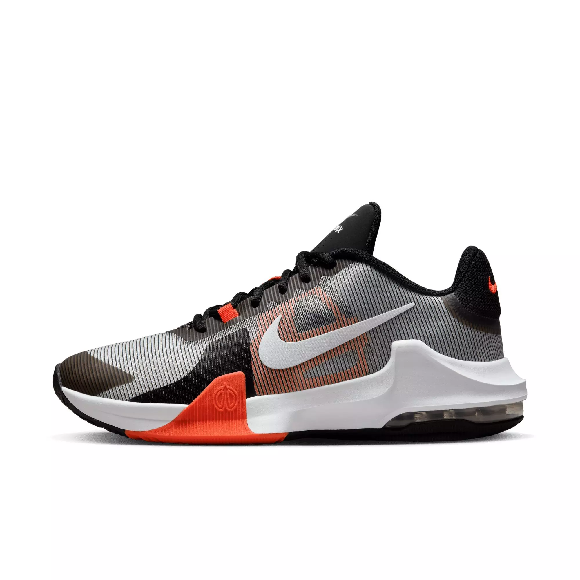 Nike Air Max Impact 4 "Black/White/Bright Crimson/Wolf Grey" Men's Basketball Shoe - BLACK/WHITE/CRIMSON/GREY