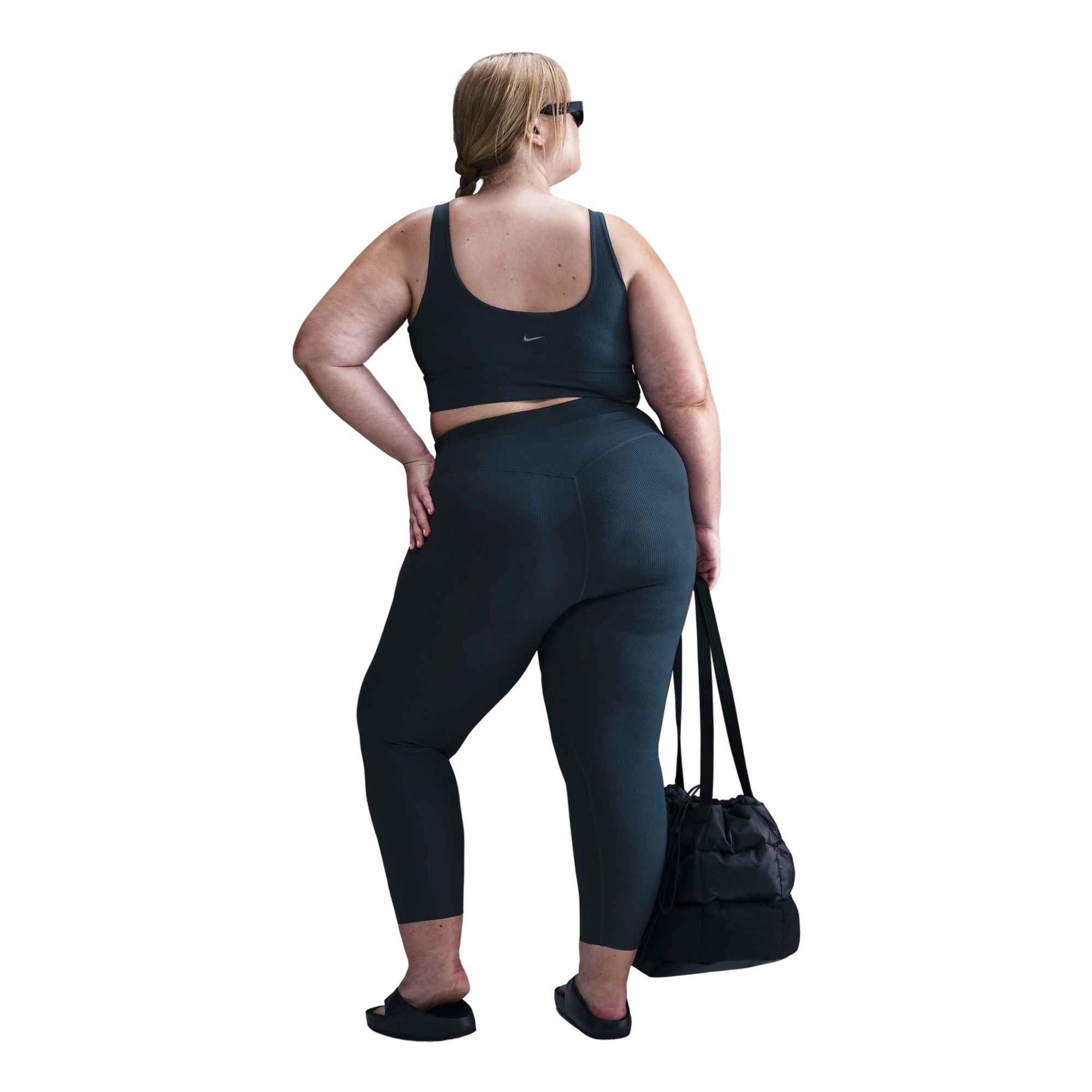 Nike Women's Zenvy Rib Light-Support Padded Longline Sports Bra - Navy - NAVY Thumbnail View 5