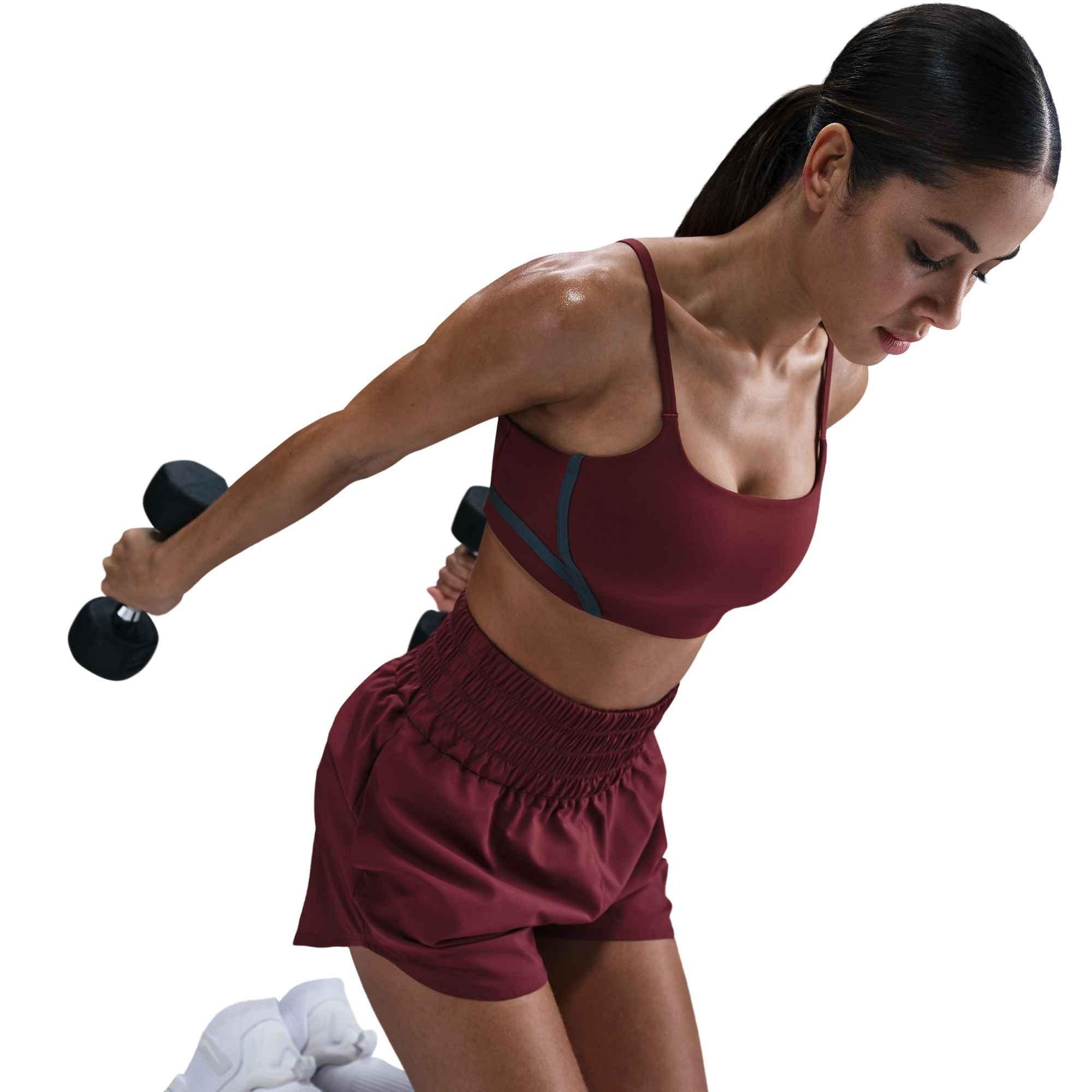 Nike Women's One Light-Support Lightly Lined Sports Bra-Red - RED Thumbnail View 3