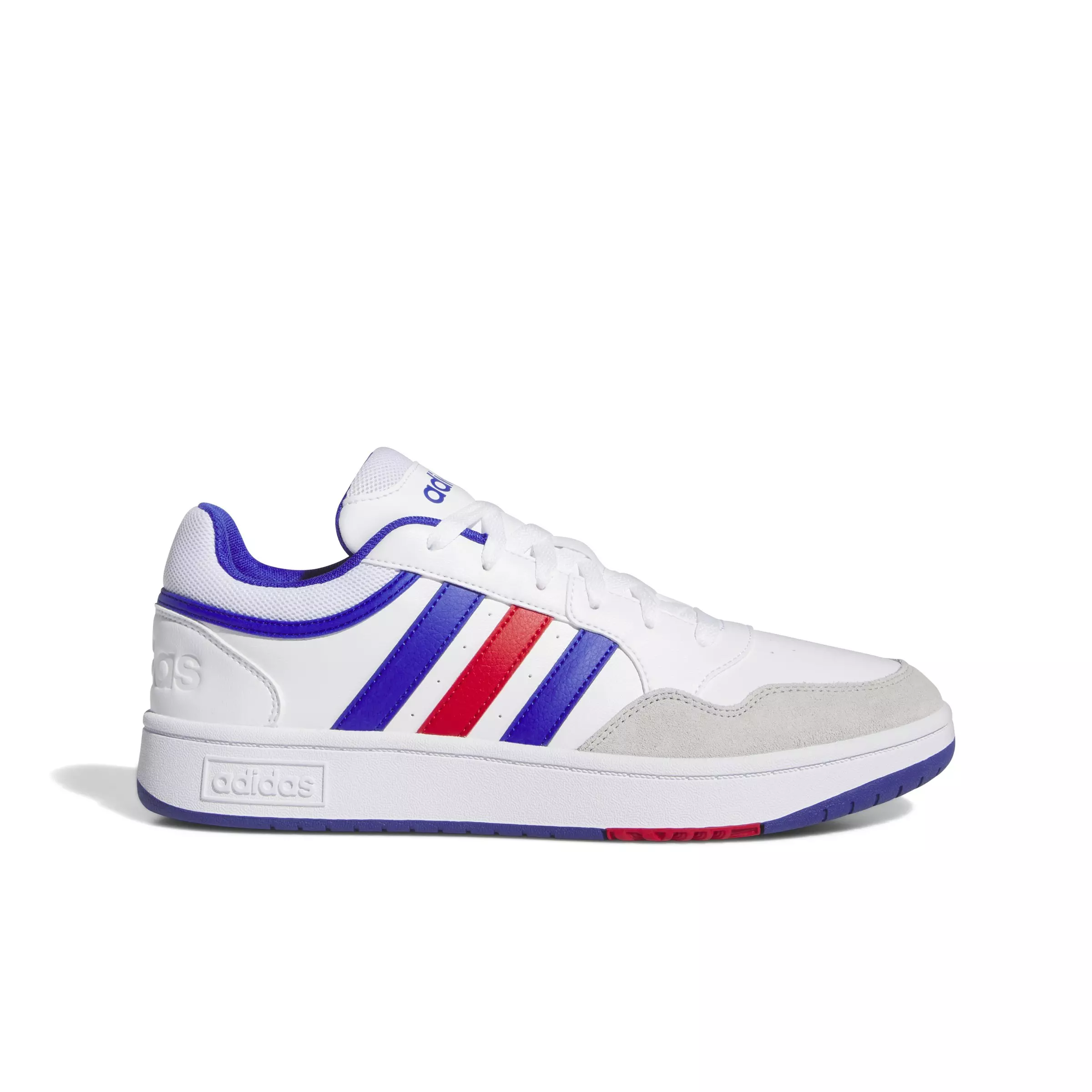 adidas Hoops 3.0 Low "Ftwr White/Lucid Blue/Better Scarlet" Men's Shoe - WHITE/BLUE/SCARLET