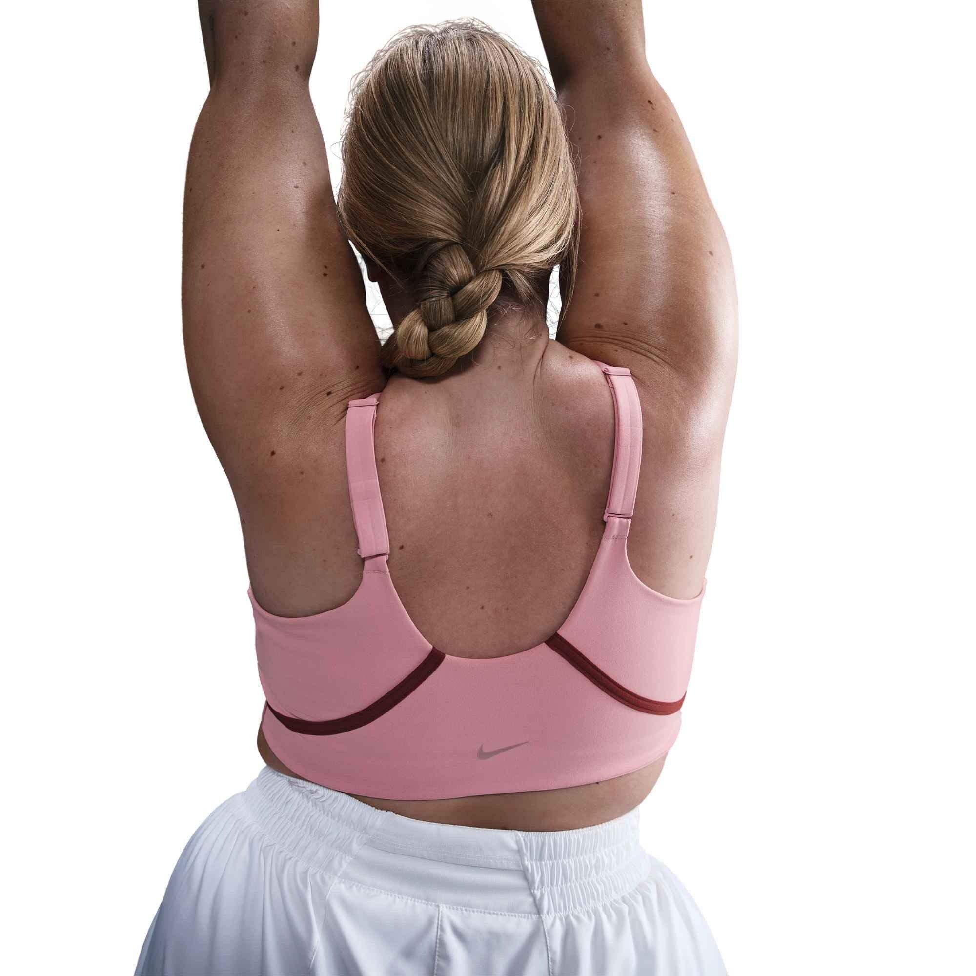 Nike Women's One Light-Support Lightly Lined Sports Bra-Pink - PINK Thumbnail View 4