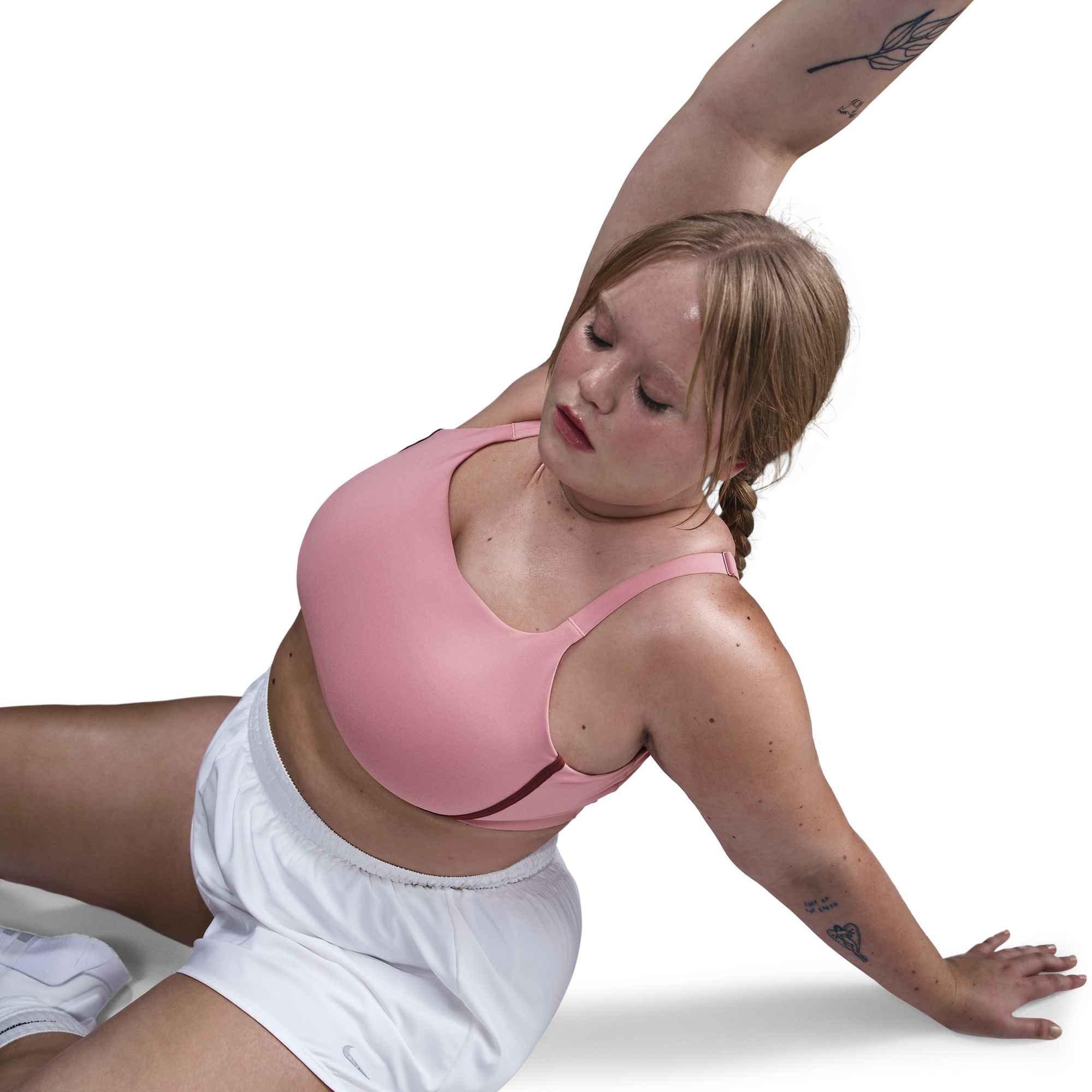 Nike Women's One Light-Support Lightly Lined Sports Bra-Pink - PINK Thumbnail View 5