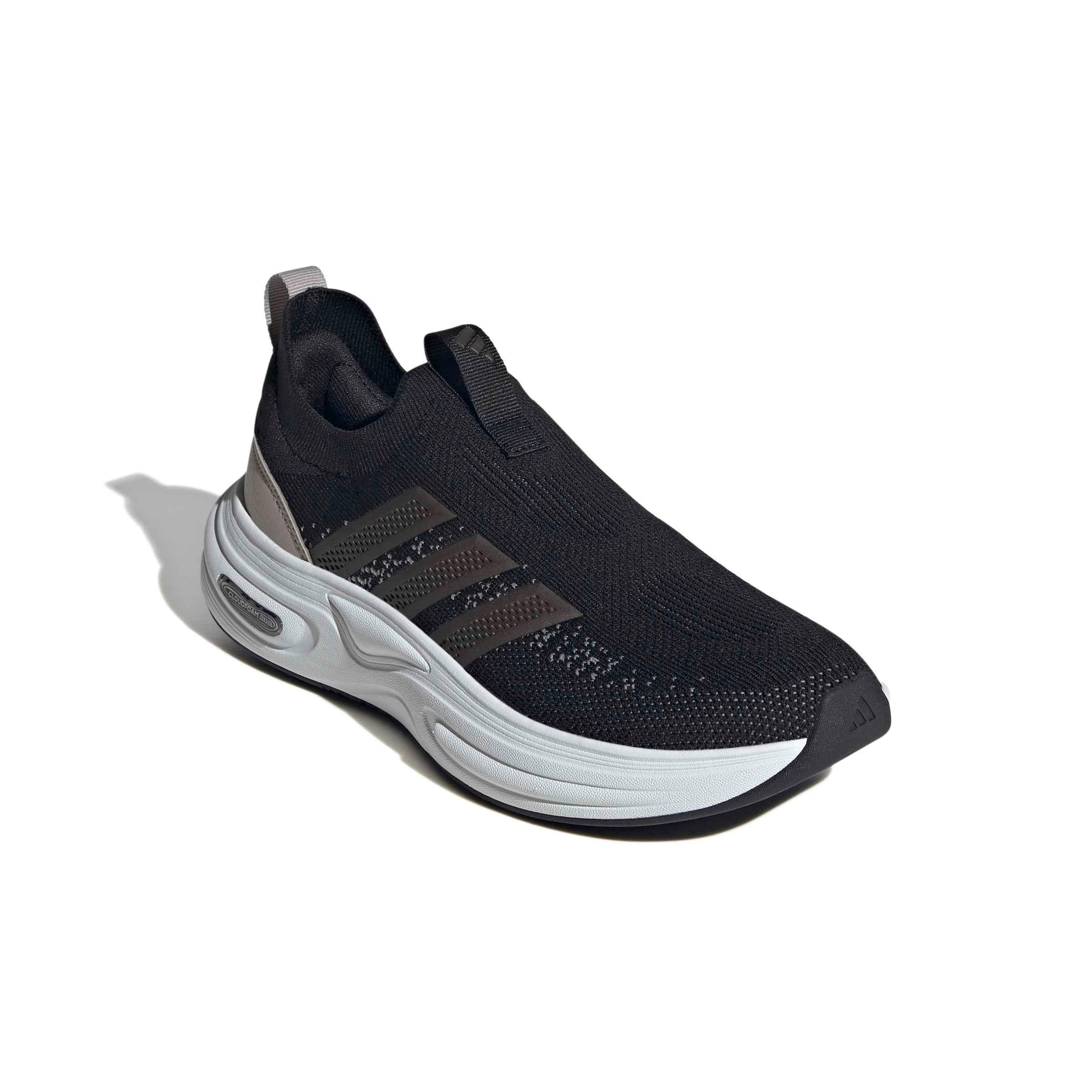 adidas Cloudfoam Cuxxion Sock "Core Black/Trace Grey Metallic/Light Brown" Women's Shoe - BLACK/GREY/LT BROWN