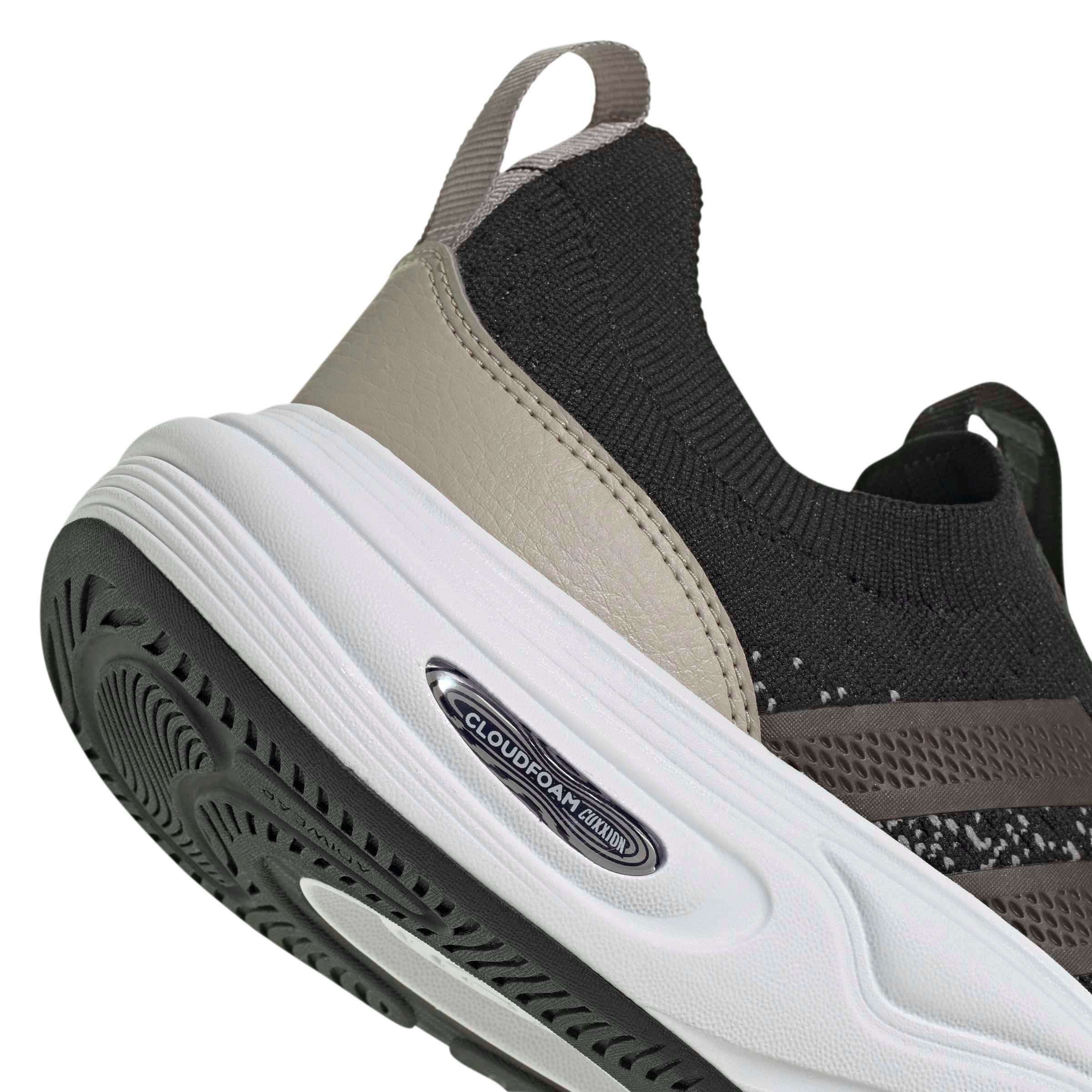 adidas Cloudfoam Cuxxion Sock "Core Black/Trace Grey Metallic/Light Brown" Women's Shoe - BLACK/GREY/LT BROWN