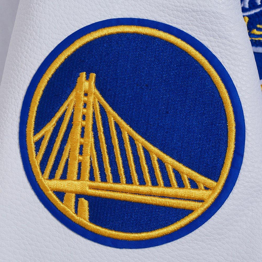 Pro Standard Women's NBA Golden State Warriors Retro Classic Rib Wool Varsity Jacket - BLUE/WHITE Thumbnail View 8