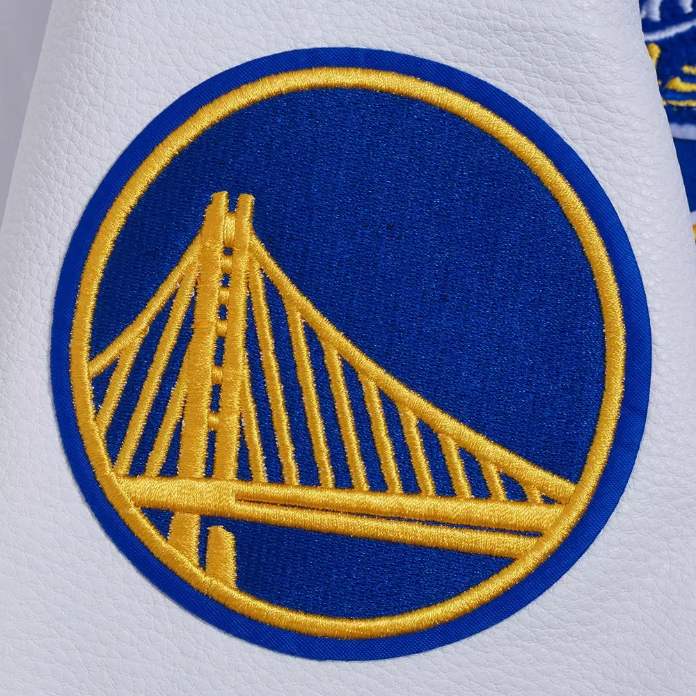 Pro Standard Women's NBA Golden State Warriors Retro Classic Rib Wool Varsity Jacket - BLUE/WHITE