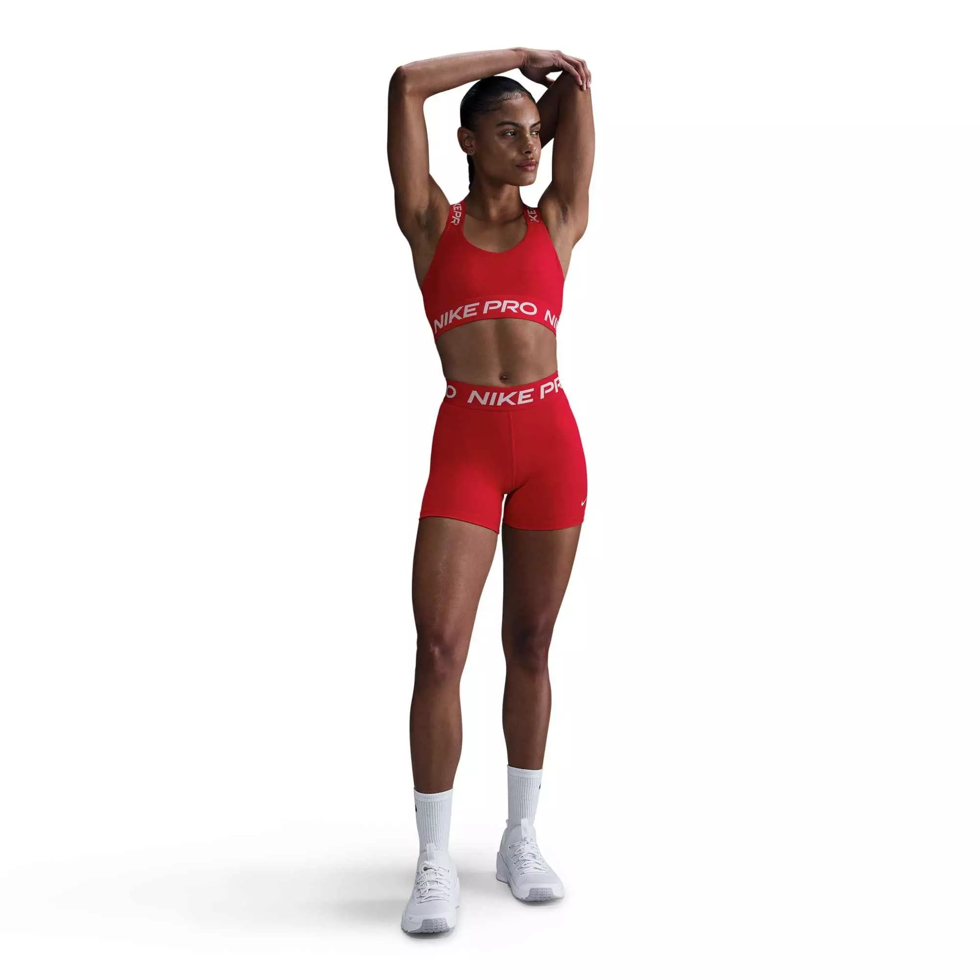 Nike Women's Pro Light-Support Sports Bra-Red - RED