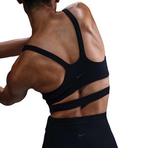 Nike Women's Zenvy Rib Light-Support Padded Longline Sports Bra-Black