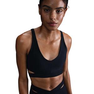 Nike Women's Zenvy Rib Light-Support Padded Longline Sports Bra-Black