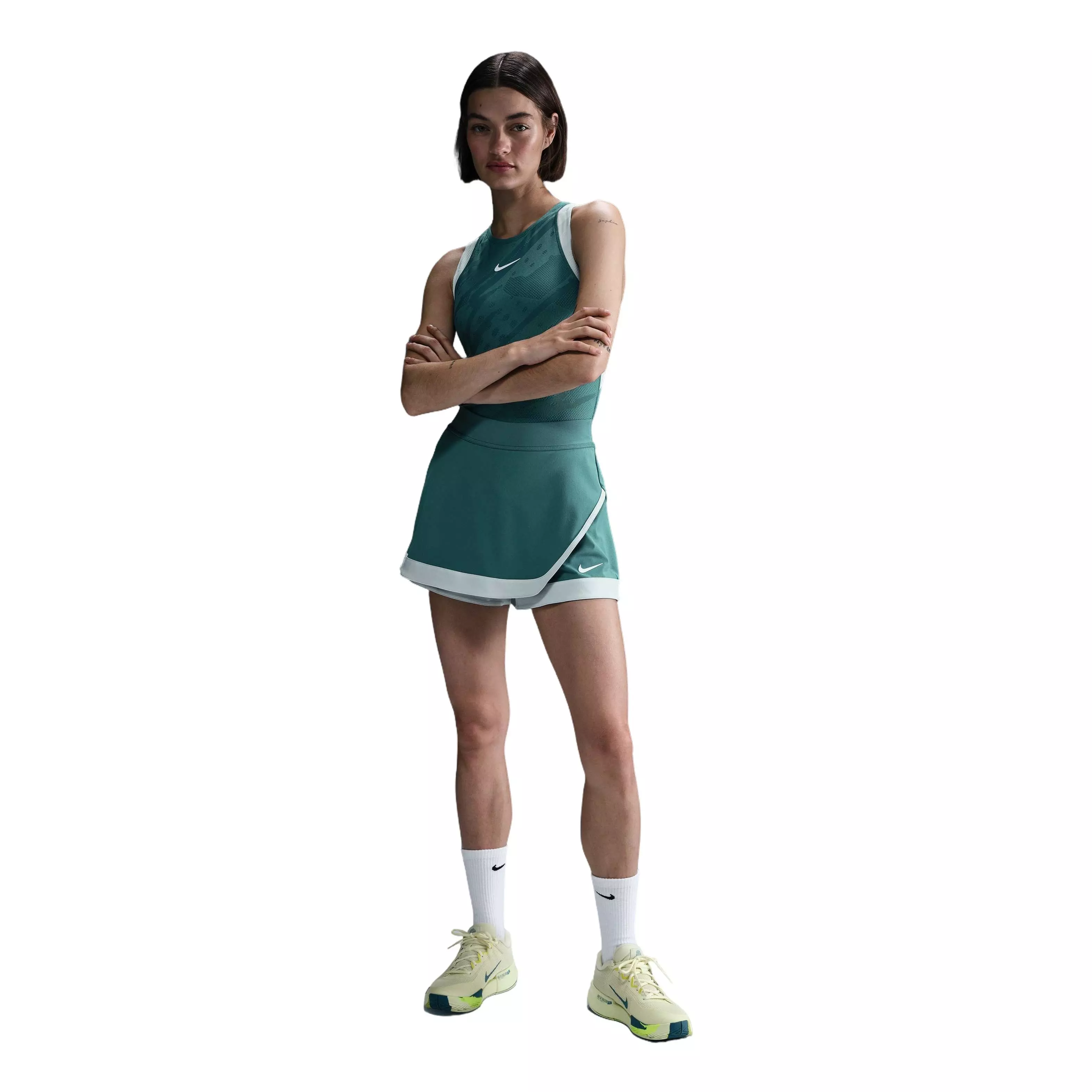 Nike Women's Court Dri-Fit Slam Tennis Skort-Green - GREEN