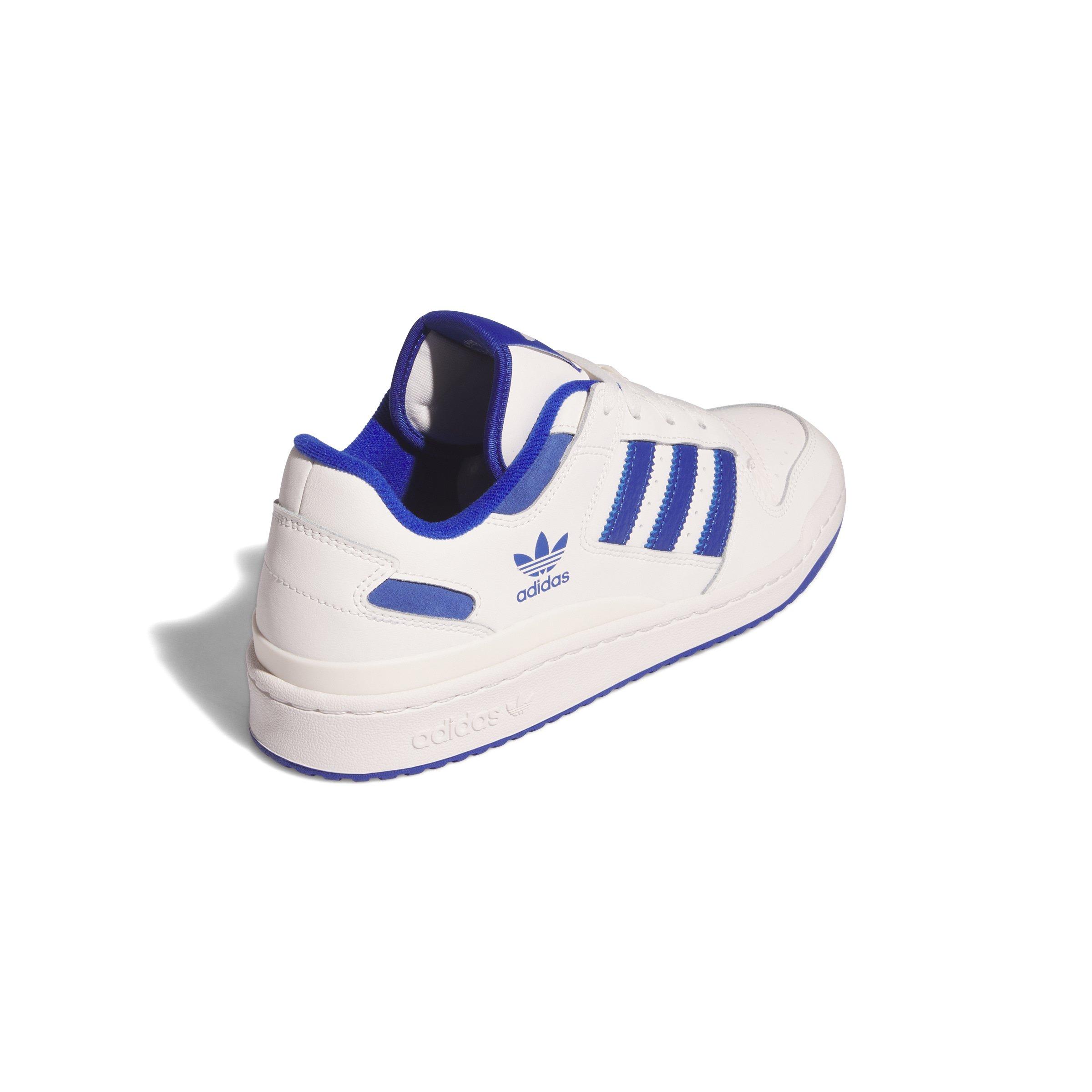 adidas Forum Low CL "Core White/Team Royal Blue/Core White" Men's Shoe - WHITE/BLUE/WHITE Thumbnail View 4