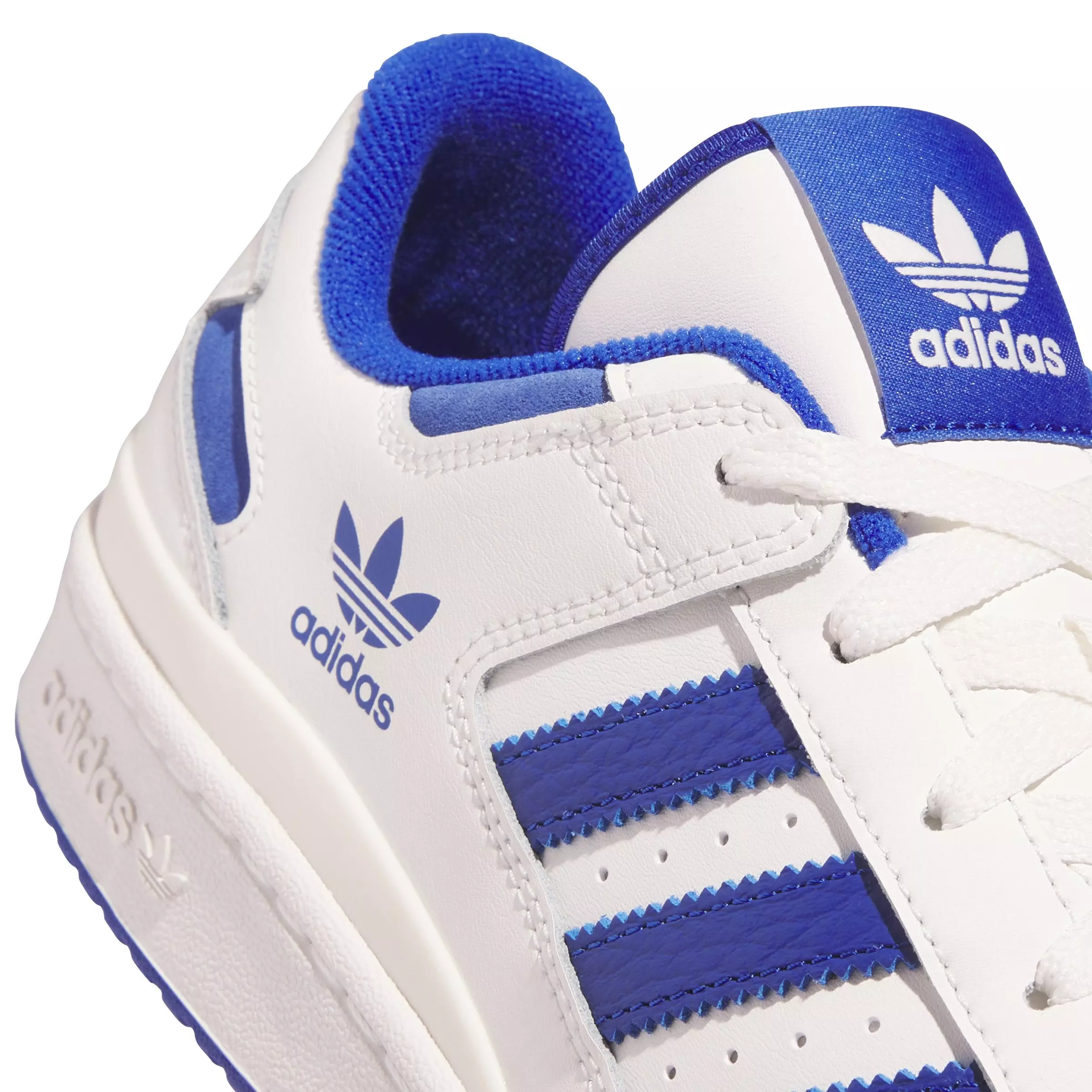 adidas Forum Low CL "Core White/Team Royal Blue/Core White" Men's Shoe - WHITE/BLUE/WHITE