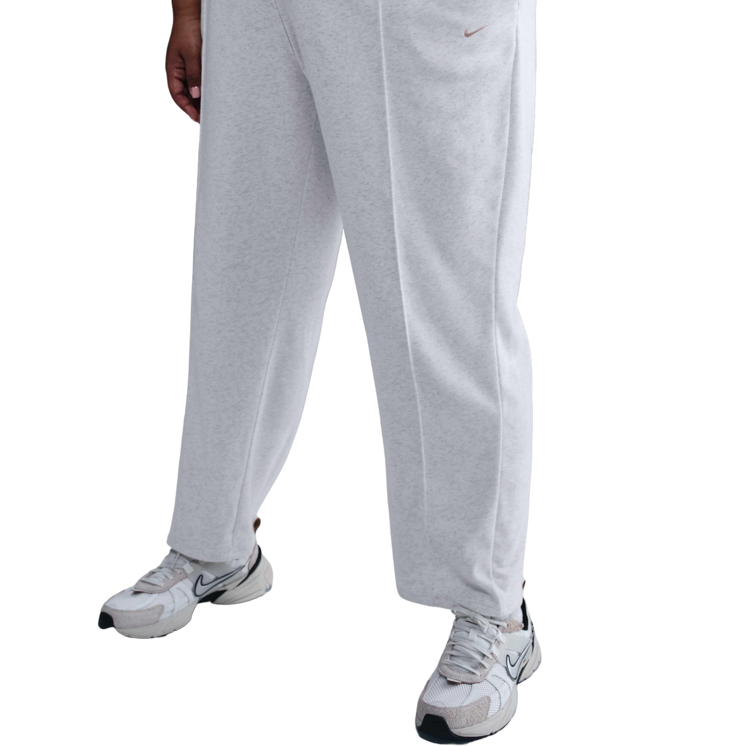 Nike Women's Sportwear Chill French Terry Cloth Mid Rise Open Hem Sweatpant-Grey - BROWN Thumbnail View 1