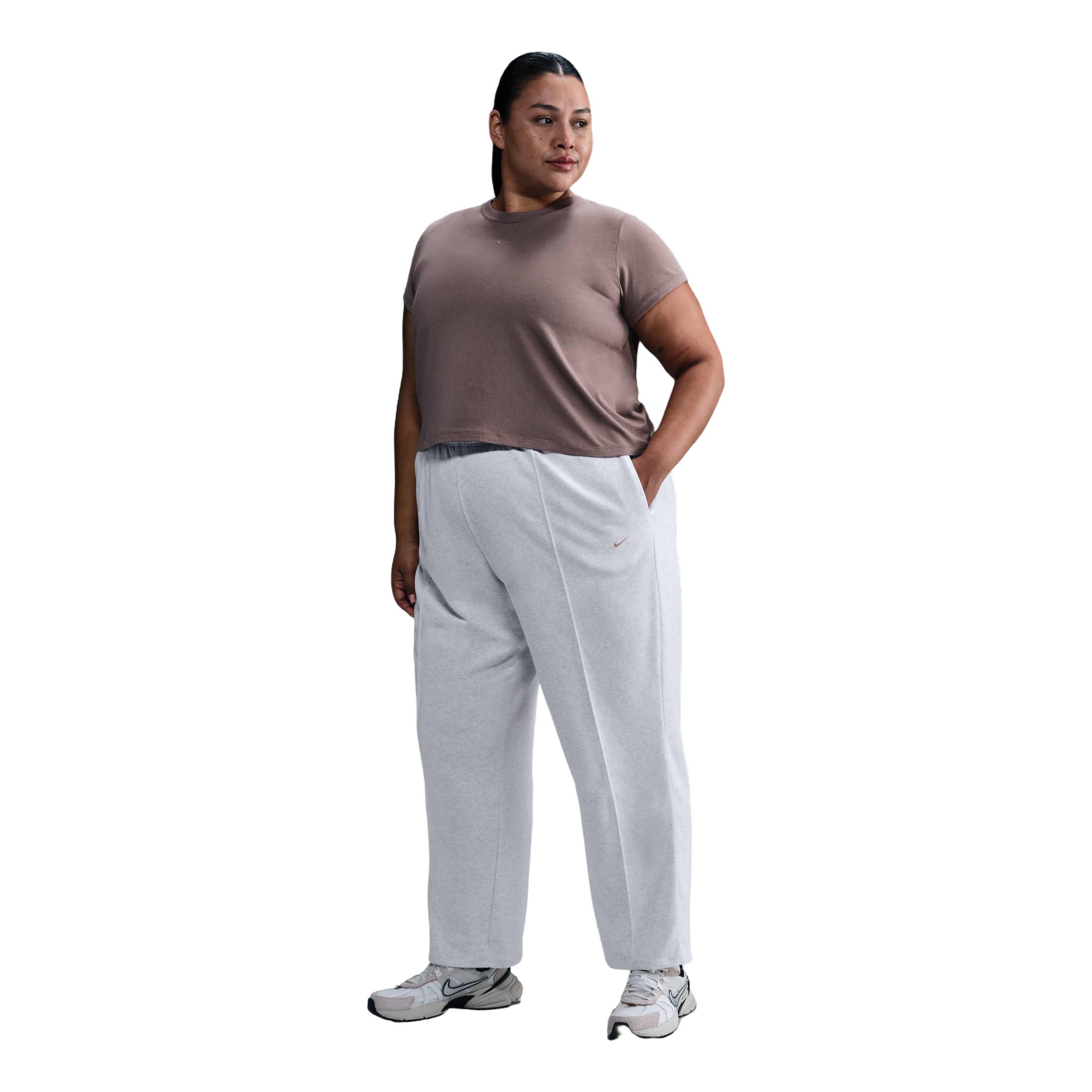 Nike Women's Sportwear Chill French Terry Cloth Mid Rise Open Hem Sweatpant-Grey - BROWN Thumbnail View 3