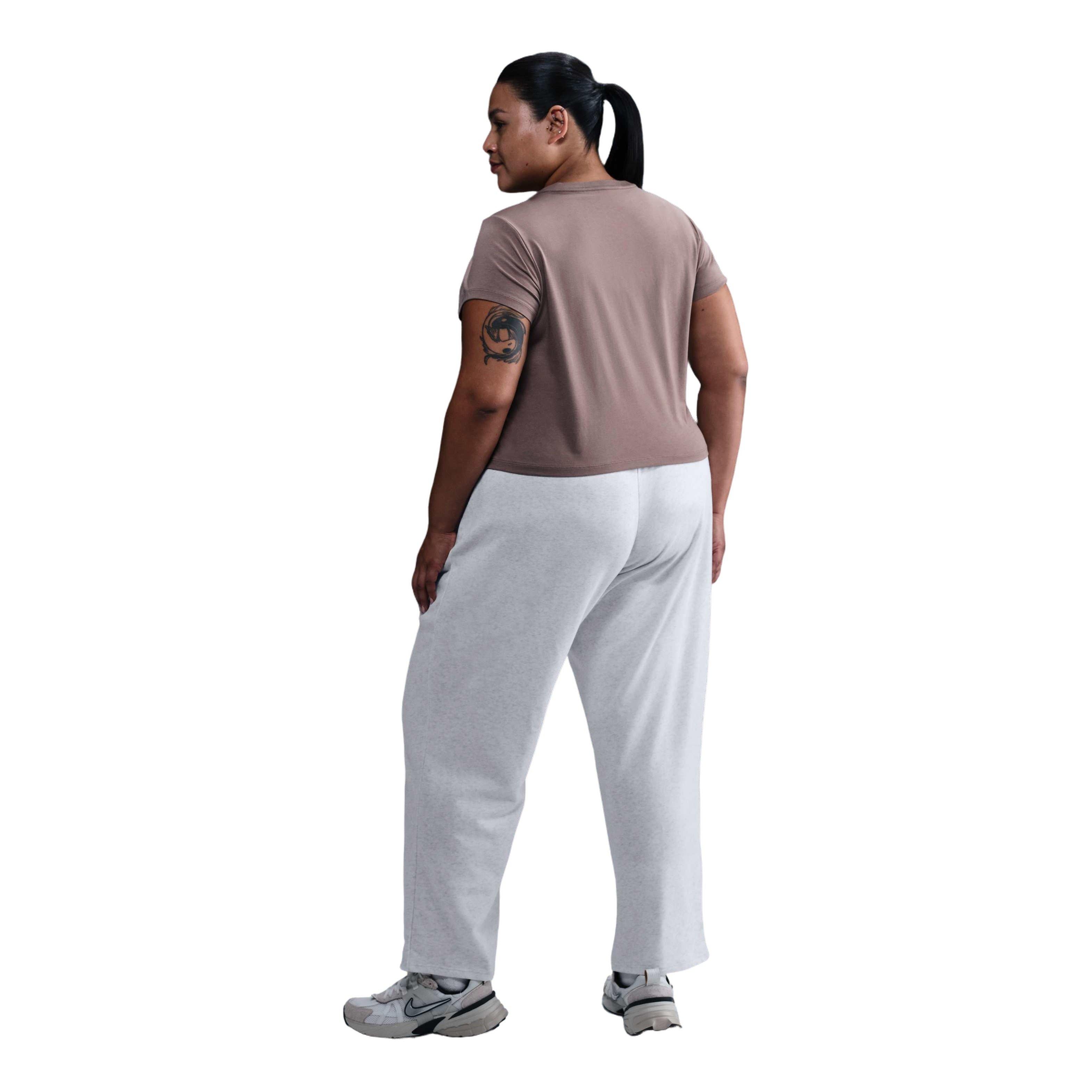 Nike Women's Sportwear Chill French Terry Cloth Mid Rise Open Hem Sweatpant-Grey - BROWN Thumbnail View 4