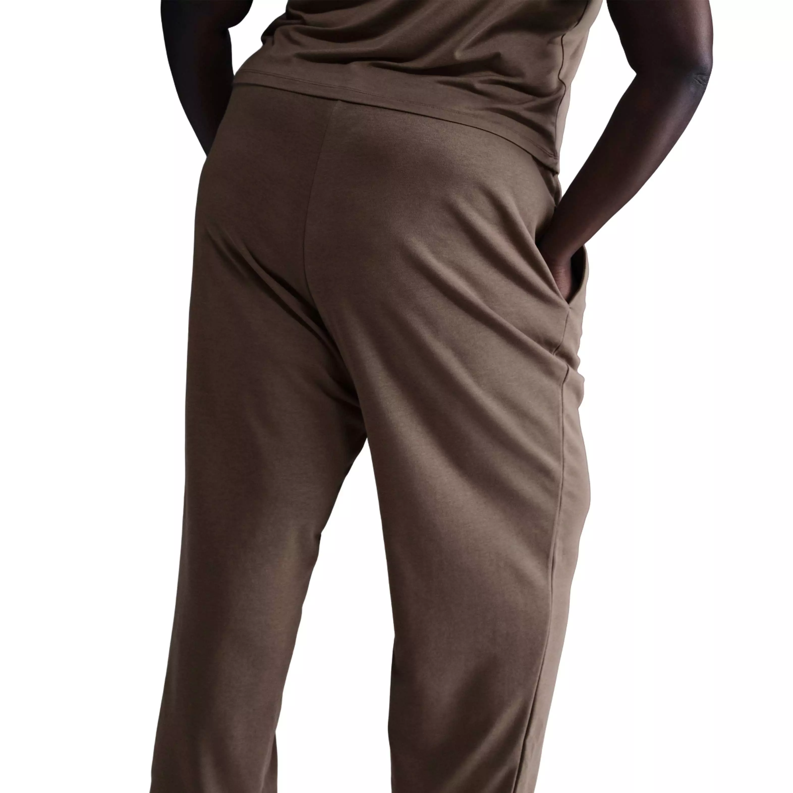 Nike Women's Sportwear Chill French Terry Cloth Mid Rise Open Hem Sweatpant-Dk Brown - DK BROWN