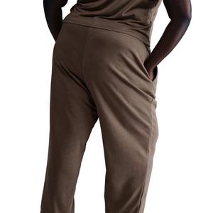 Nike Women's Sportwear Chill French Terry Cloth Mid Rise Open Hem Sweatpant-Dk Brown
