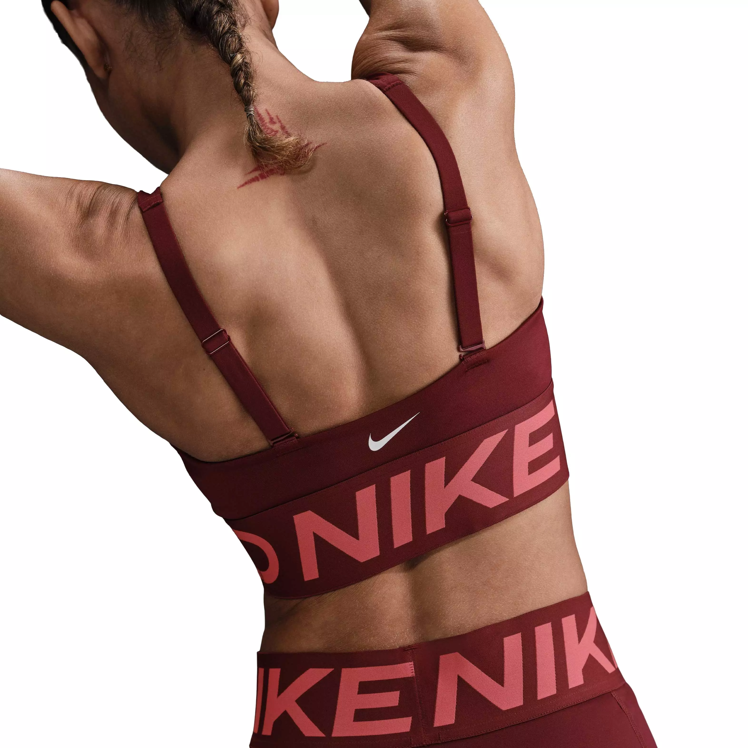 Nike Women's Pro Indy Plunge Sports Bra - Red - RED