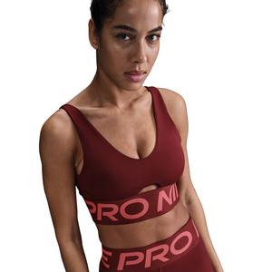 Nike Women's Pro Indy Plunge Sports Bra - Red