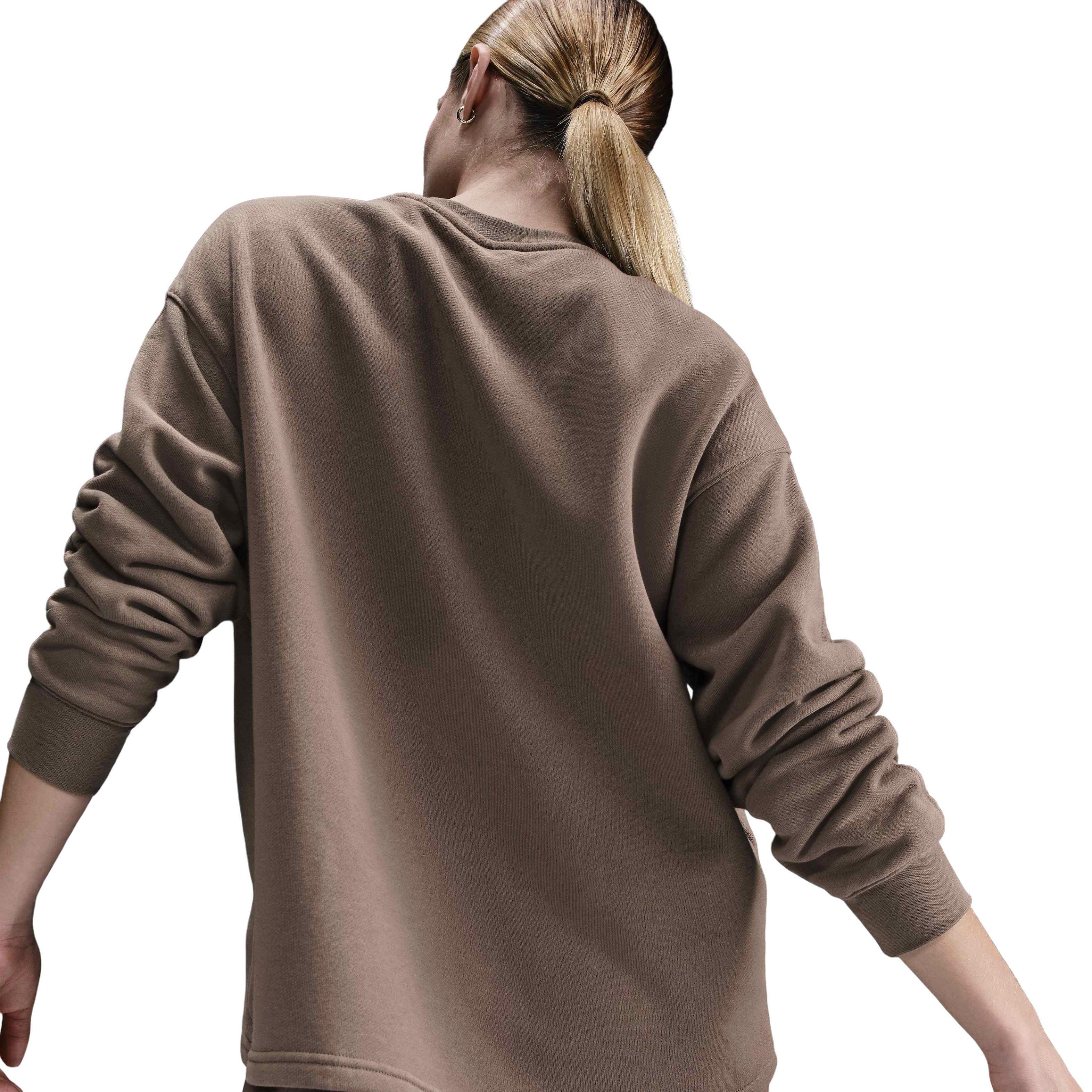 Nike Women's Sportswear Oversized French Terry Crewneck Sweatshirt - Brown - BROWN Thumbnail View 2