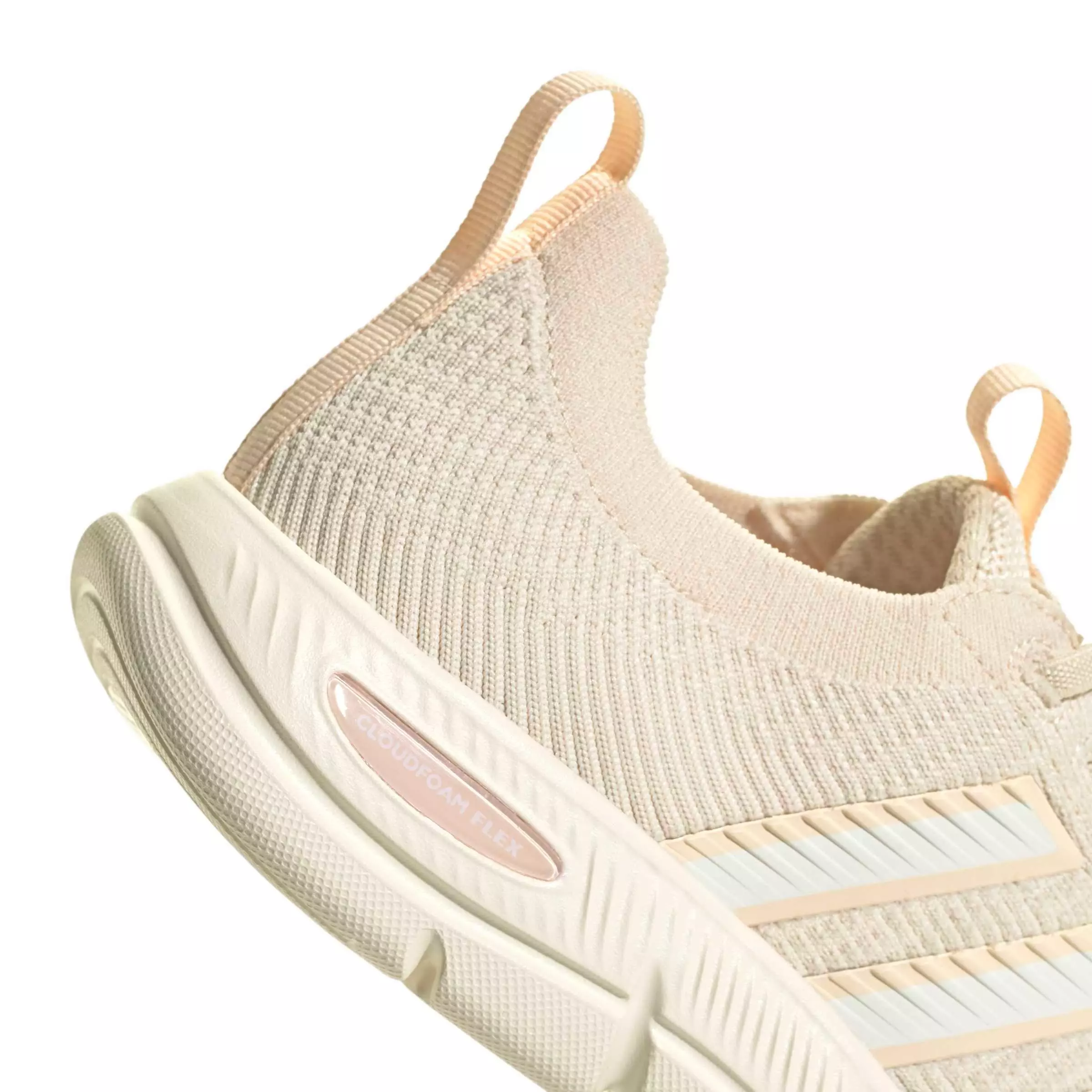 adidas Cloudfoam Flex Slounge "Wonder White/Off White/Bliss Orange" Women's Shoe - WHITE/OFF WHITE/ORANGE