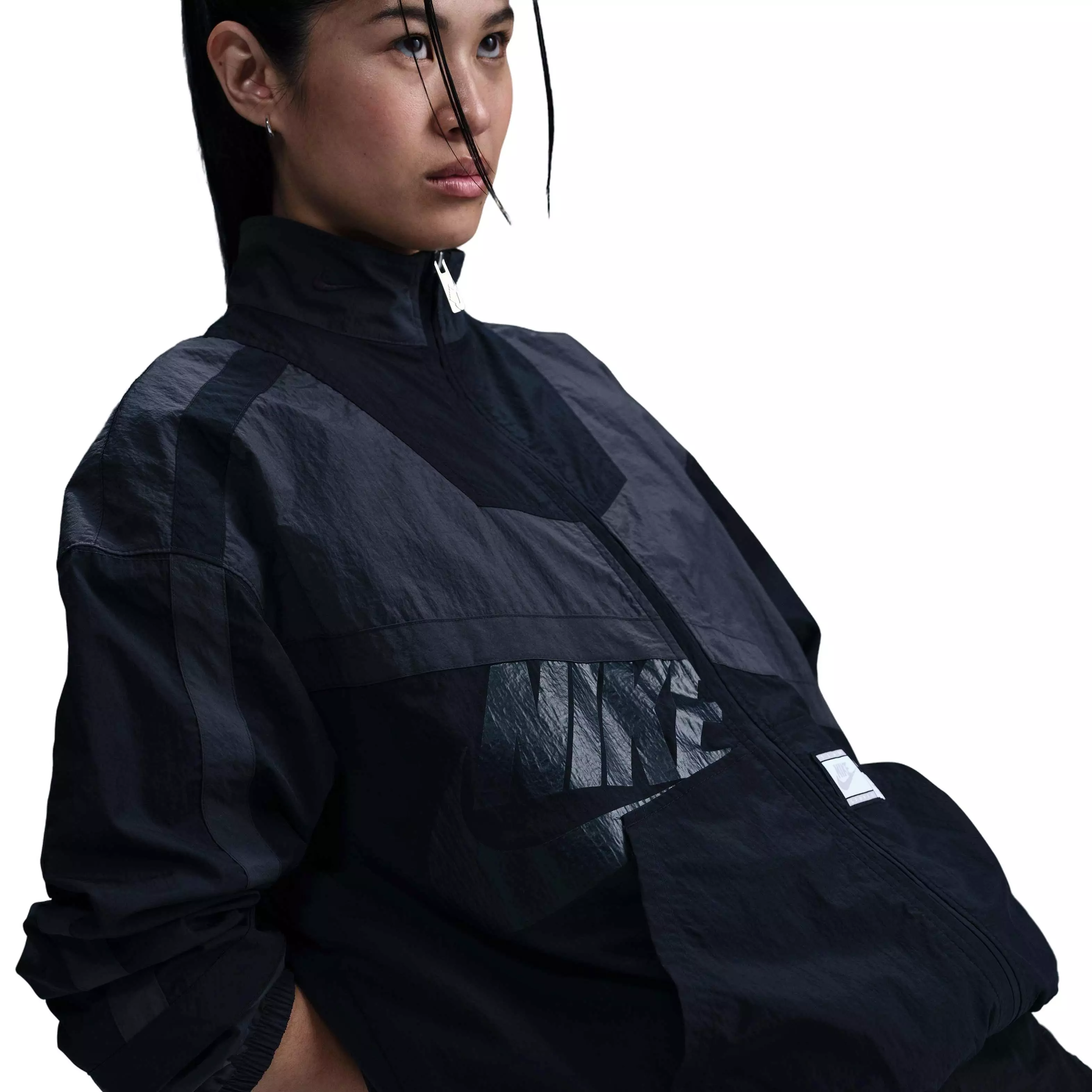 Nike Women's Sportswear Oversized Woven Jacket - Grey - GREY