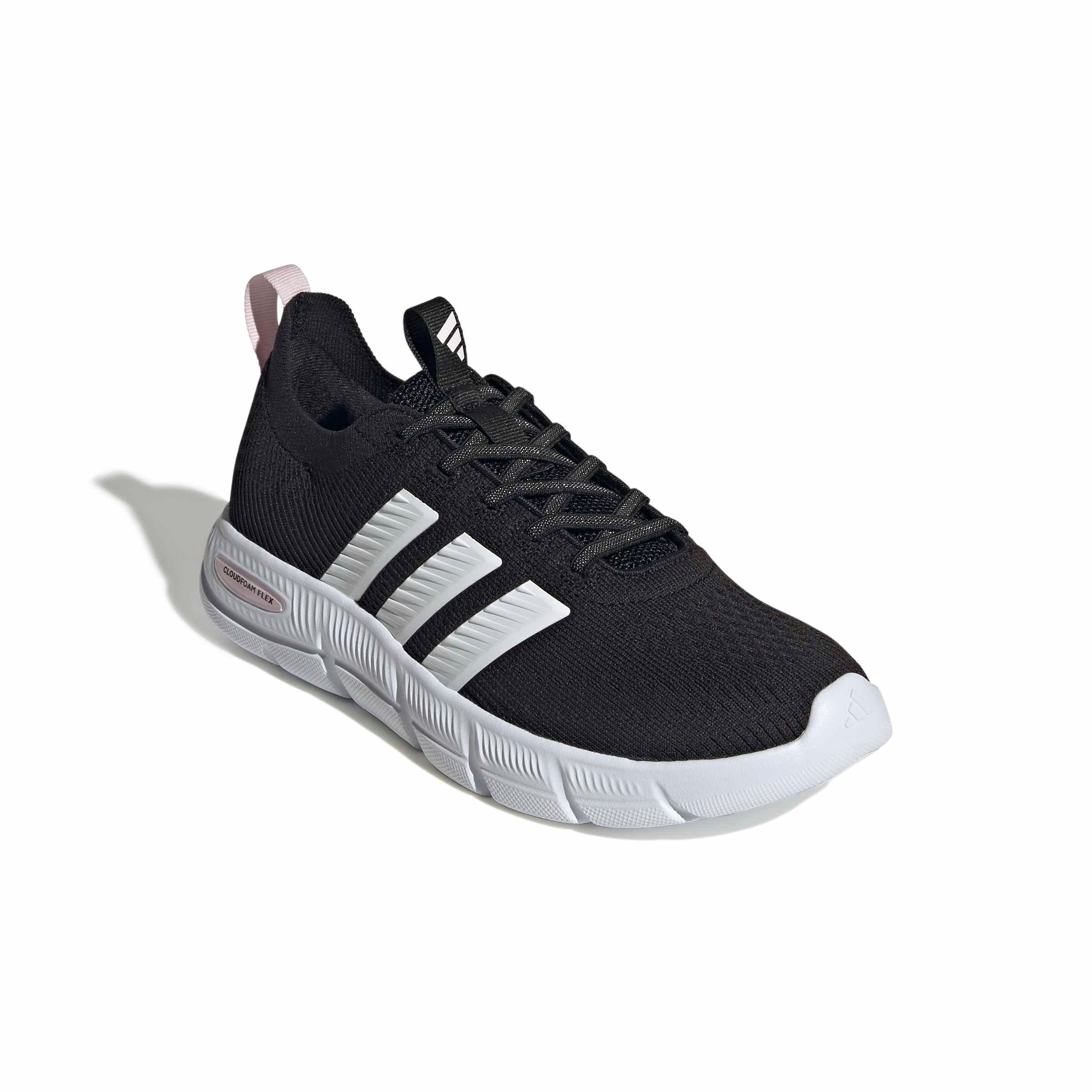 adidas Cloudfoam Flex Slounge "Core Black/Ftwr White/Almost Pink" Women's Shoe - BLACK/WHITE/PINK