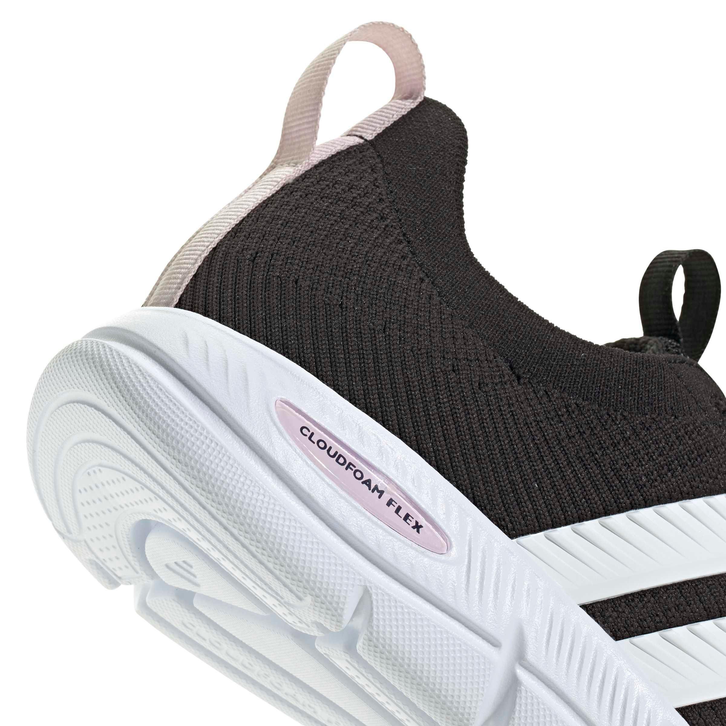 adidas Cloudfoam Flex Slounge "Core Black/Ftwr White/Almost Pink" Women's Shoe - BLACK/WHITE/PINK
