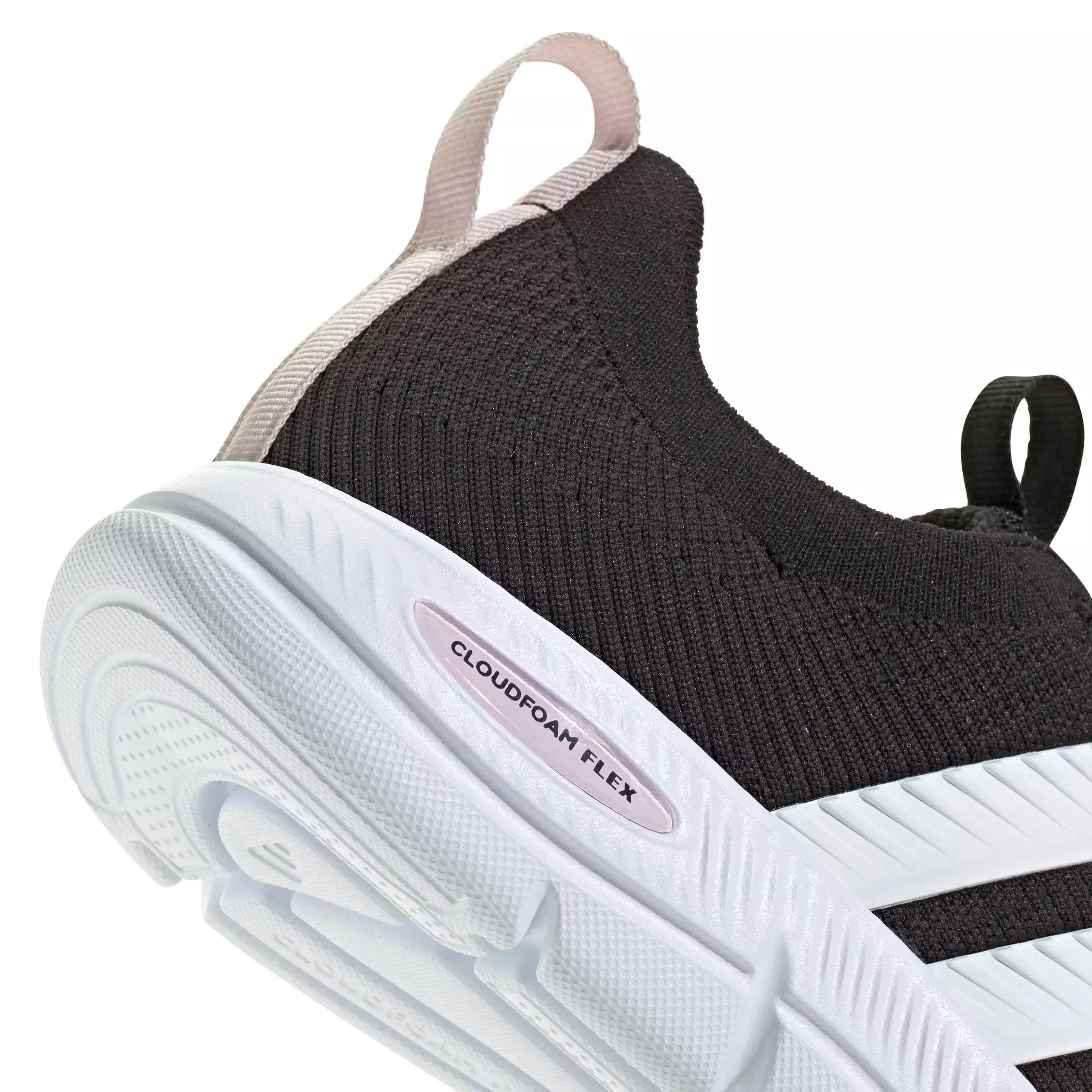 adidas Cloudfoam Flex Slounge "Core Black/Ftwr White/Almost Pink" Women's Shoe - BLACK/WHITE/PINK