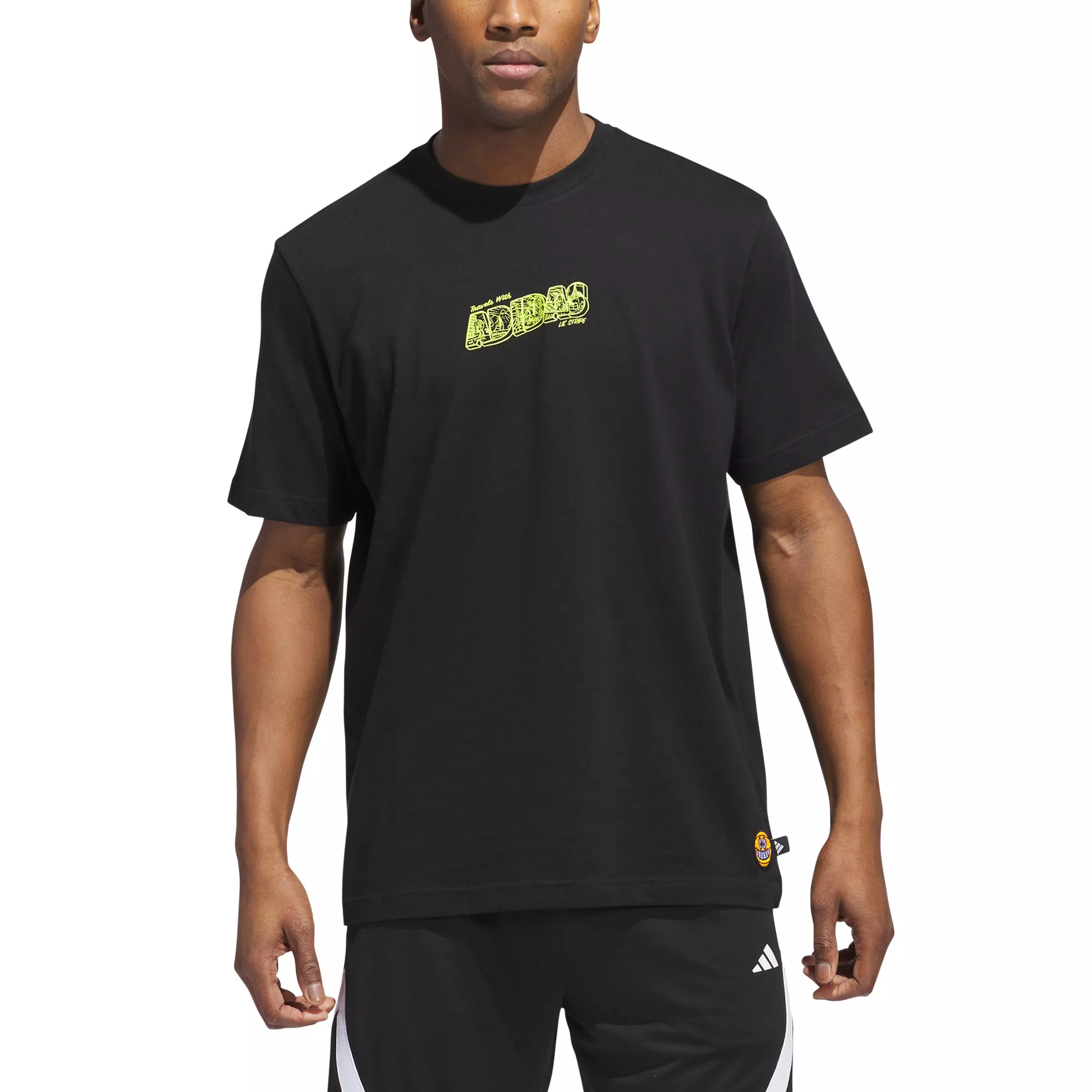 adidas Men's Lil Stripe Crossroads Graphic T-Shirt - Black - BLACK