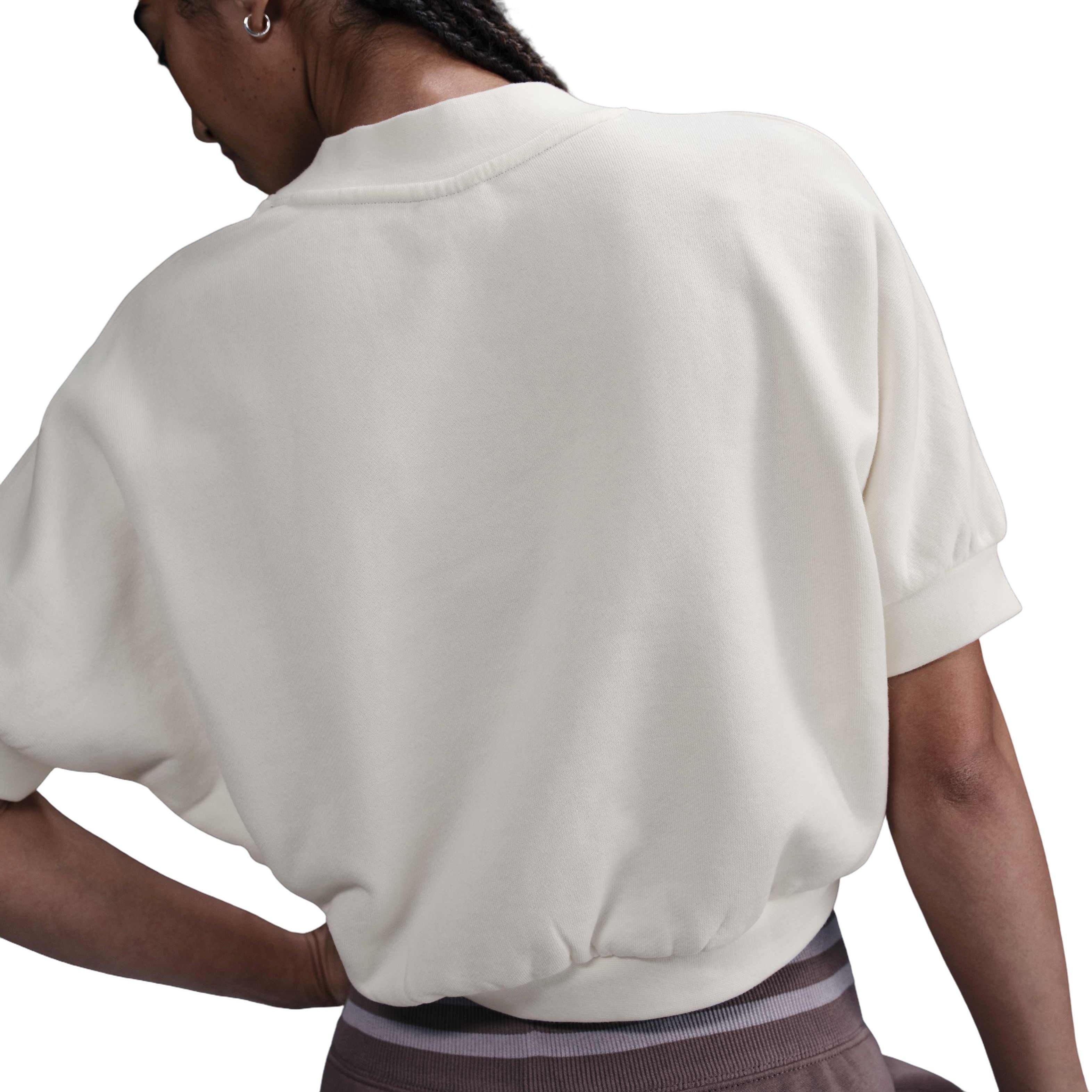 Nike Sportswear Collection Crewneck Short-Sleeve Cropped Women's White French Terry Top