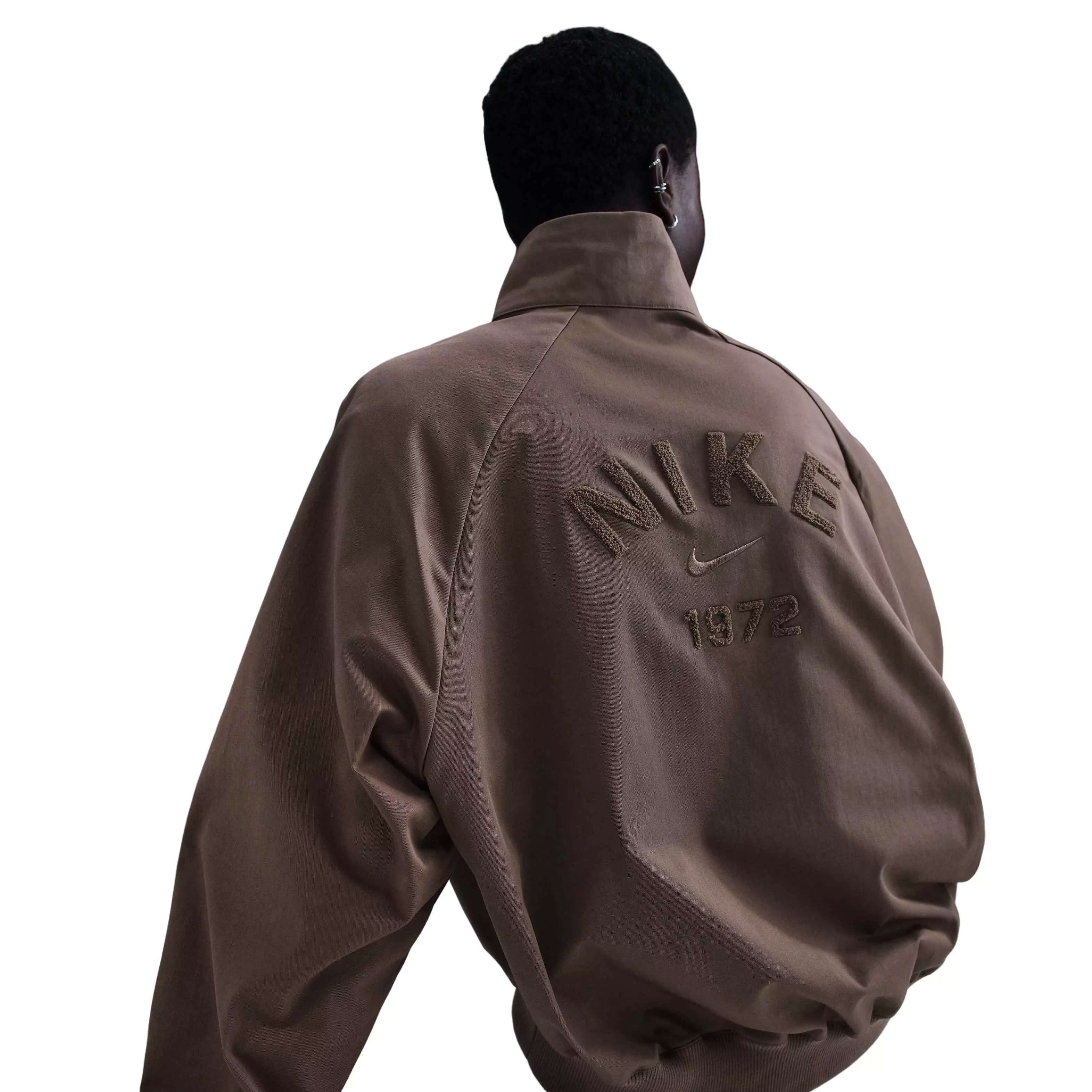 Nike Women's Sportswear Collection Oversized 1/4 Zip Twill Top-Brown - BROWN