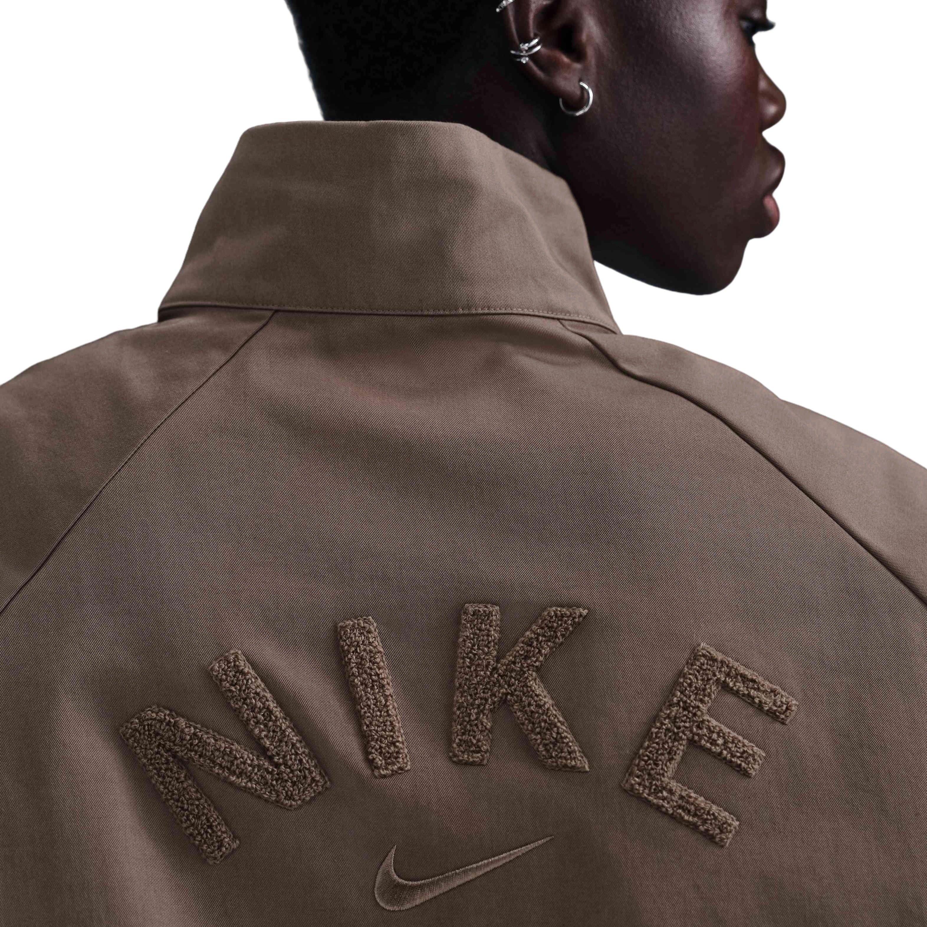 Nike Sportswear Collection Oversized 1/4 Zip Women's Brown Twill Top