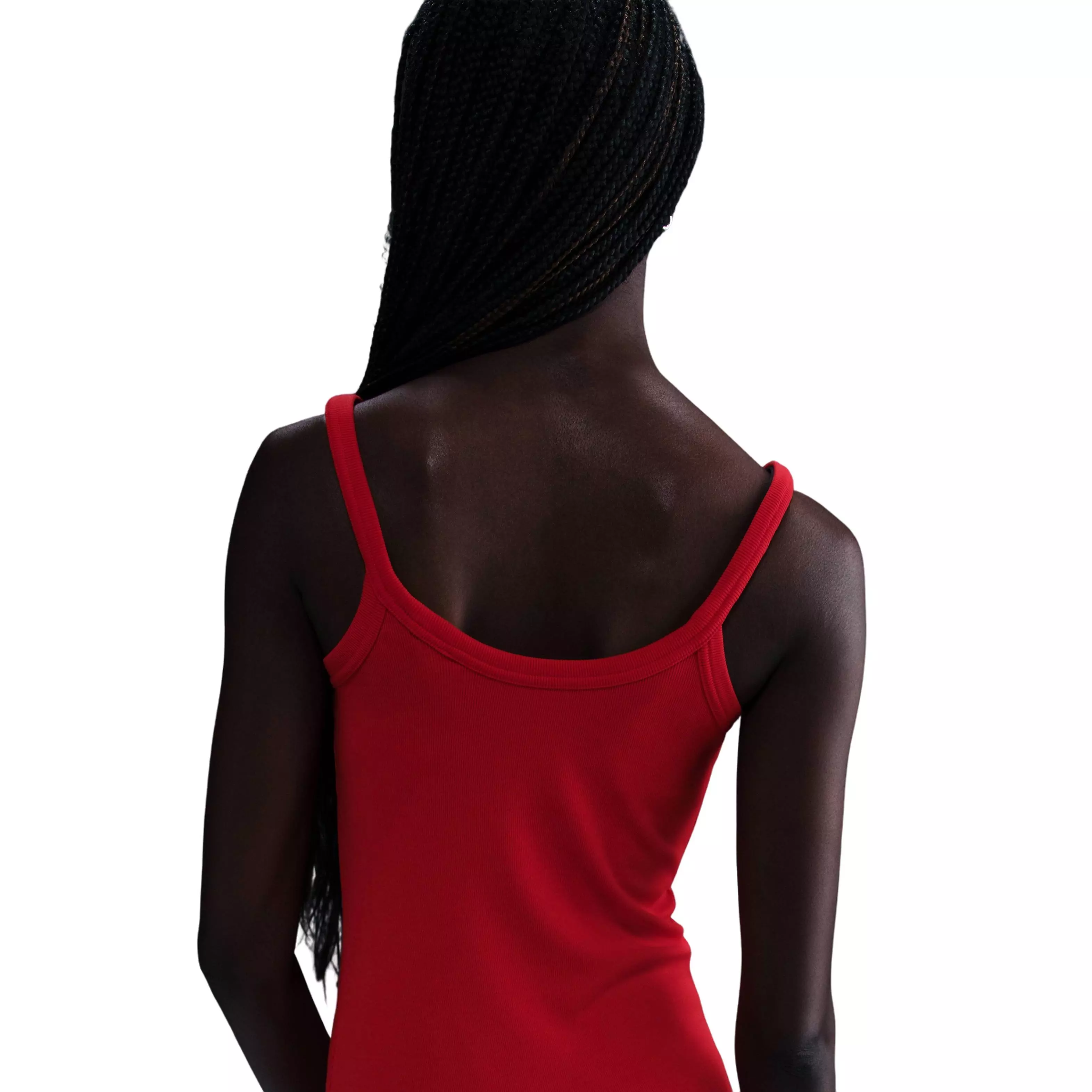 Nike Women's Sportswear Chill Knit Tight Mini-Rib Tank Dress-Red - RED