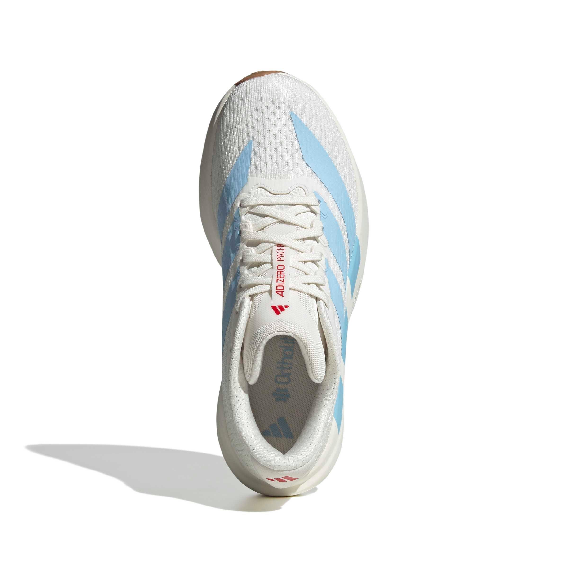 adidas Adizero Pacer "Core White/Clear Sky/Pure Ruby" Women's Running Shoe - WHITE/SKY/RUBY