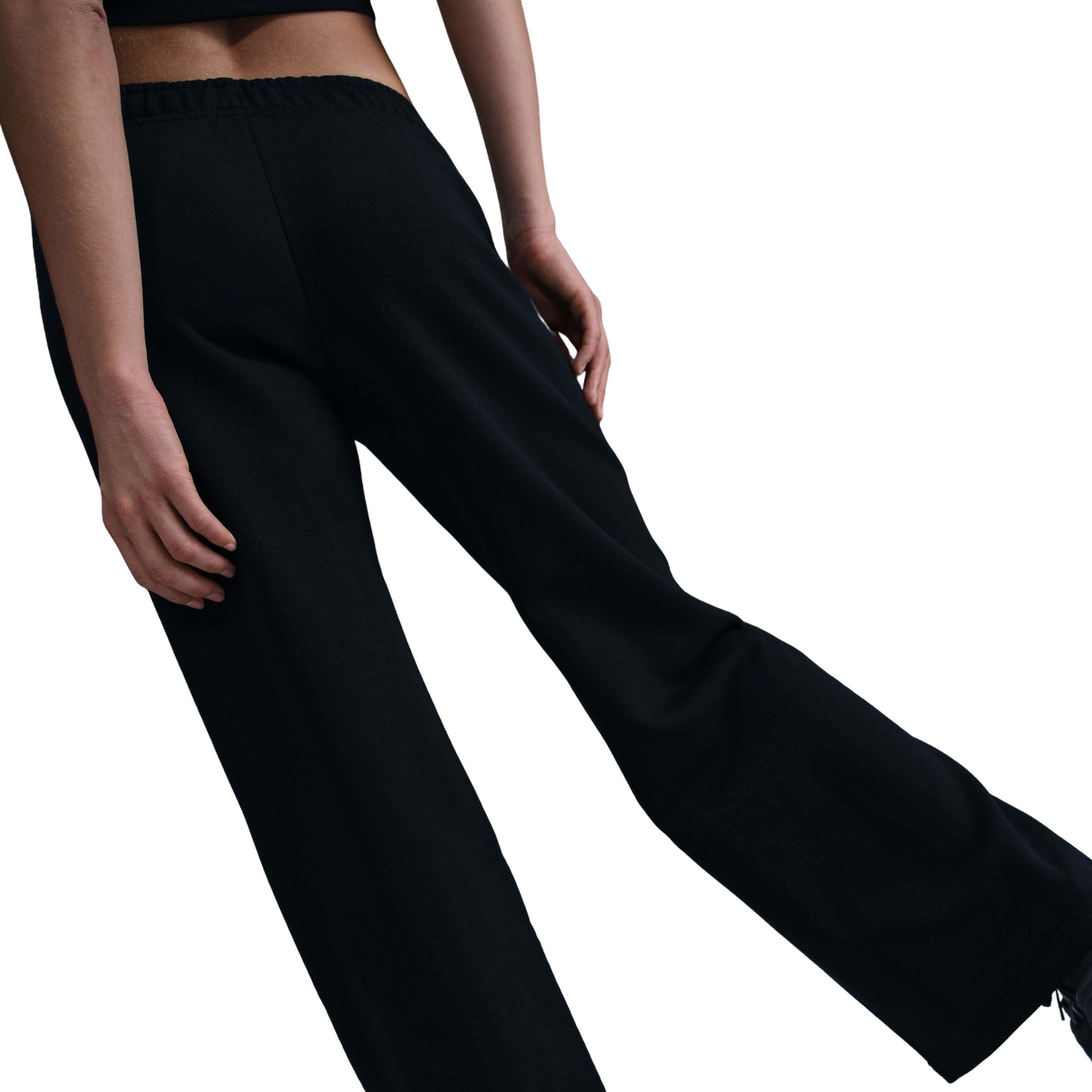 Nike Sportswear Club Fleece Mid-Rise Wide-Leg Women's Black Graphic Pants