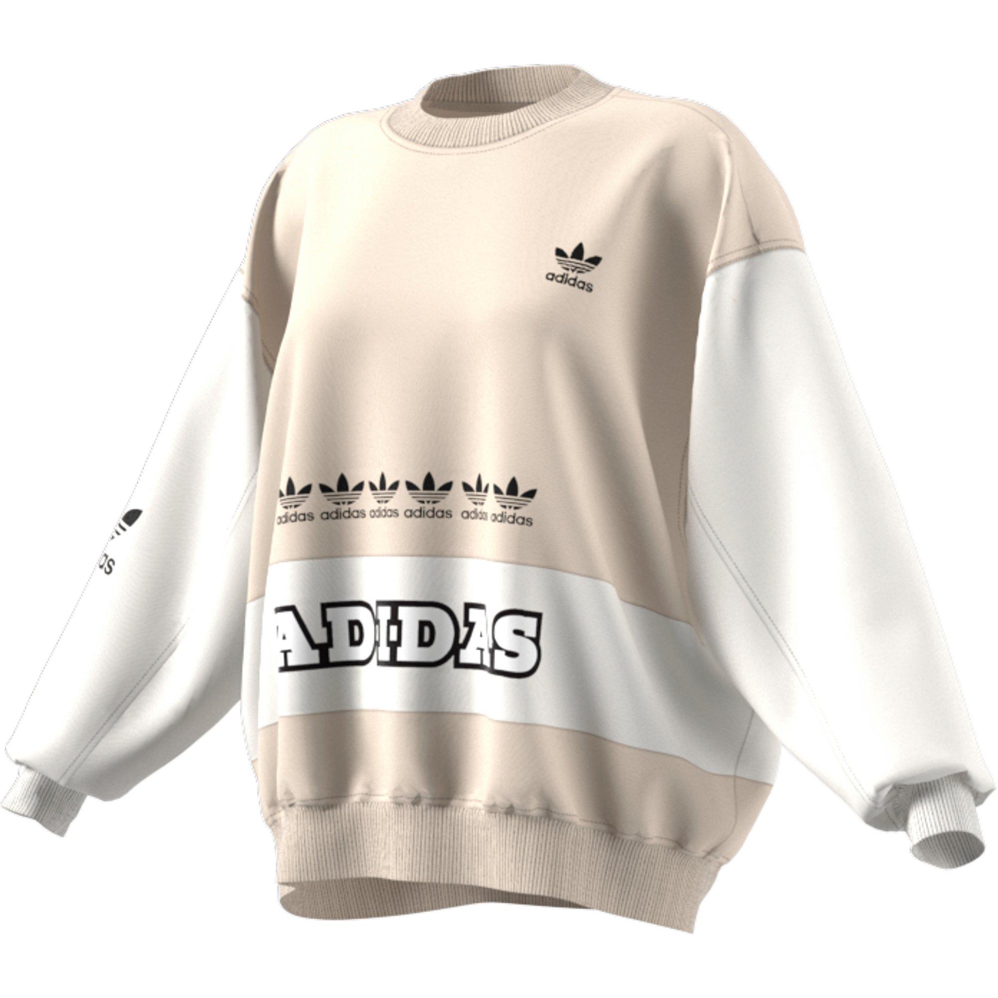 adidas Originals Women's Logo Play Trefoil Crew Sweatshirt