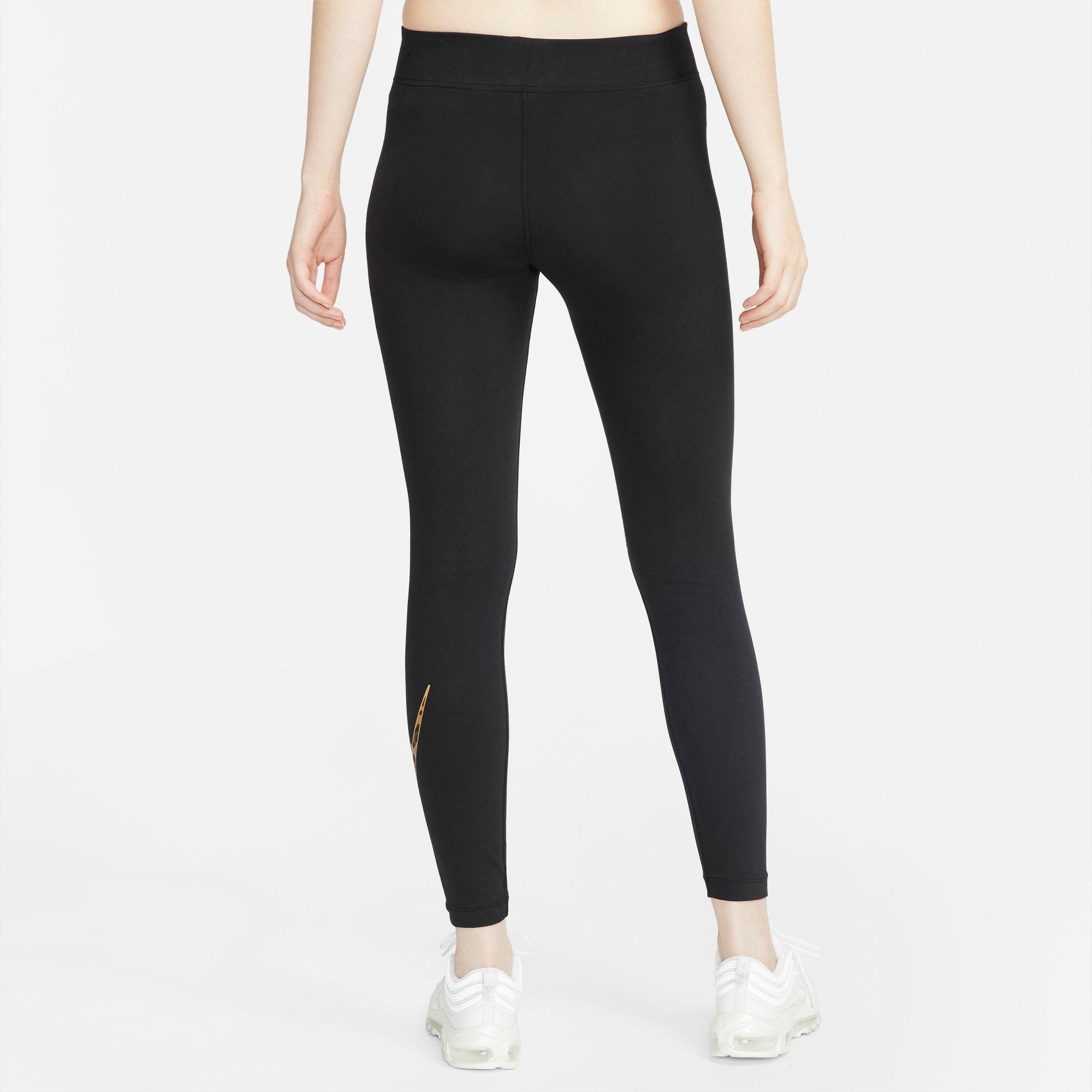 Nike Women's Sportswear Printed Leggings-Black - BLACK Thumbnail View 2