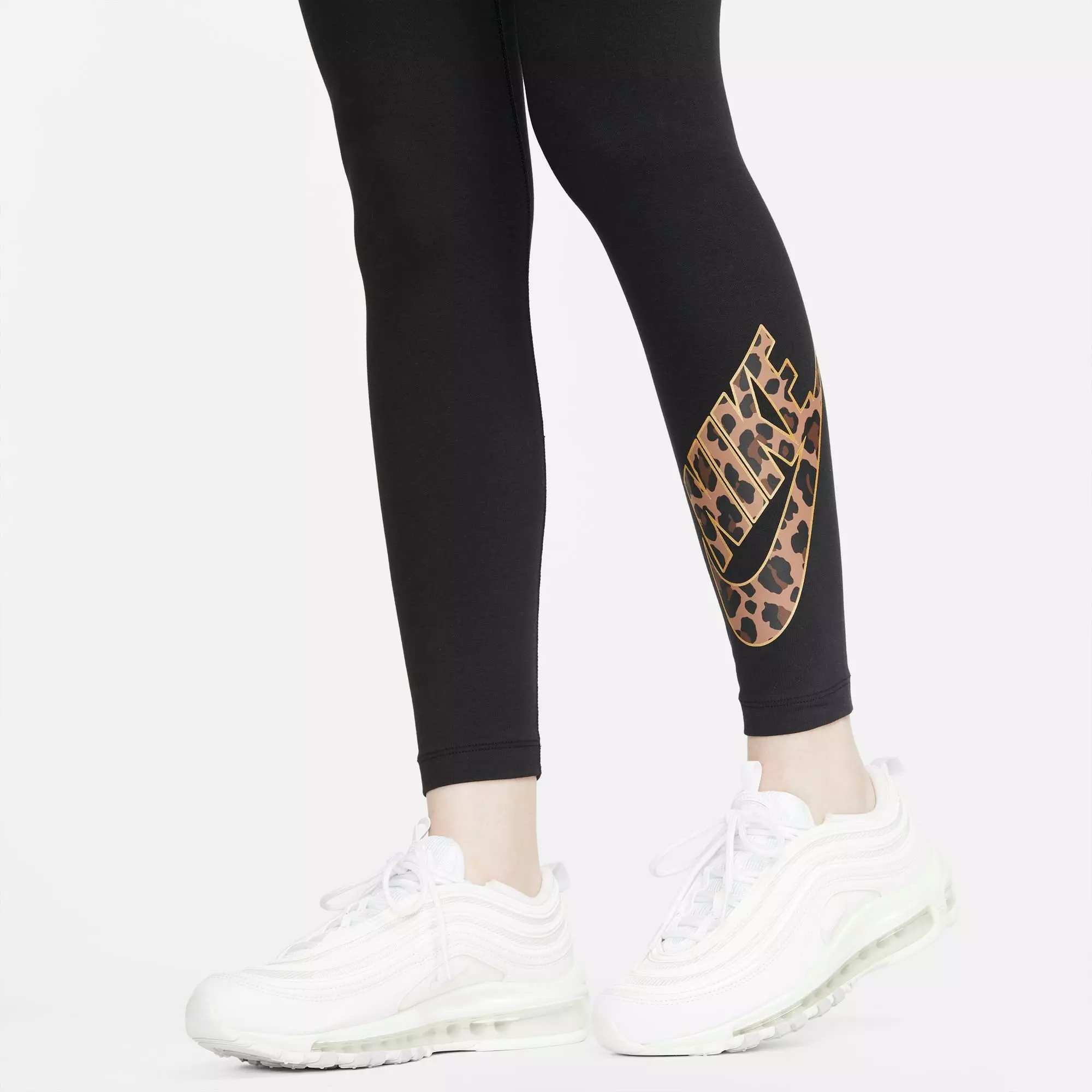 Nike Women's Sportswear Printed Leggings-Black - BLACK