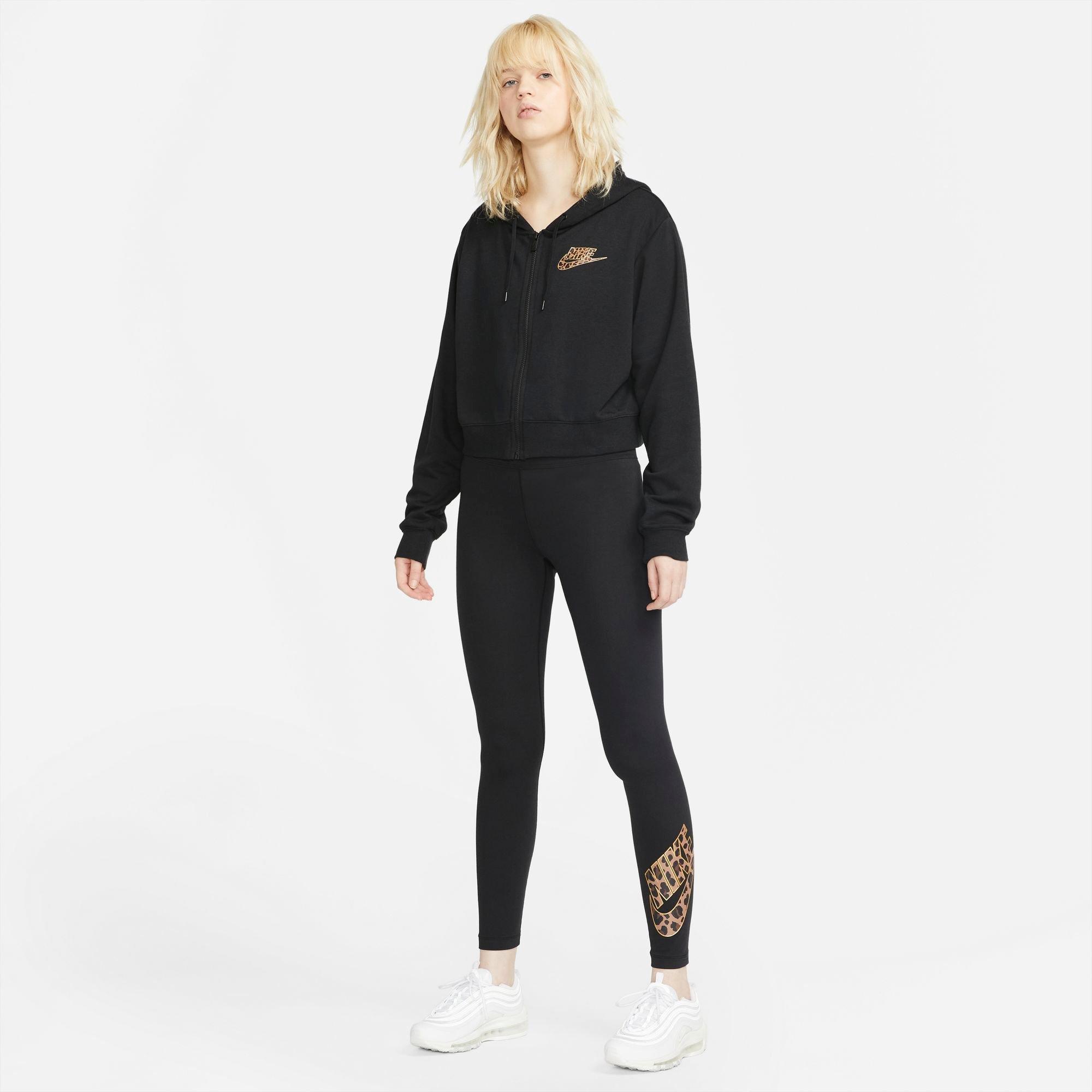 Nike Women's Sportswear Printed Leggings-Black - BLACK Thumbnail View 8