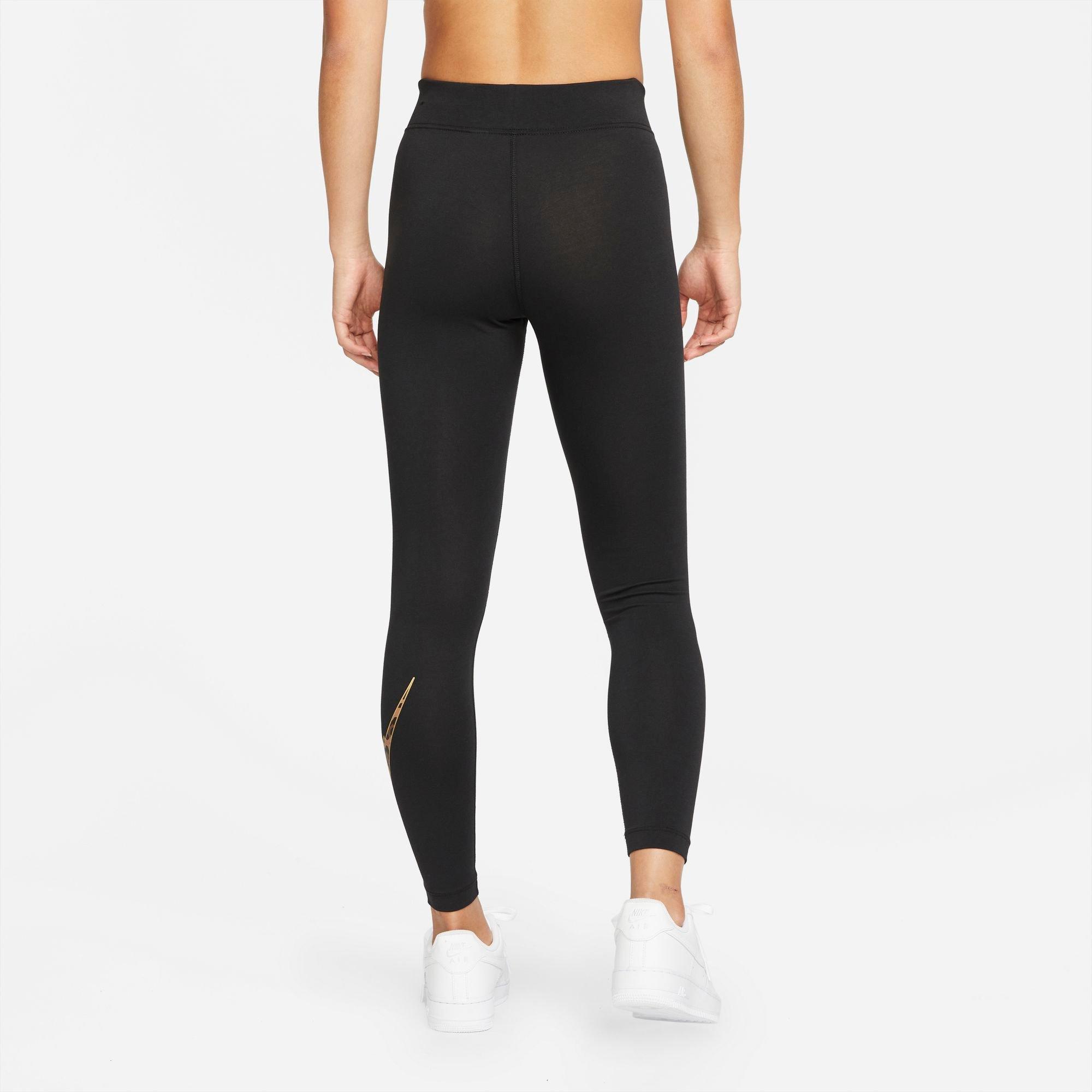Nike Women's Sportswear Printed Leggings-Black - BLACK Thumbnail View 4