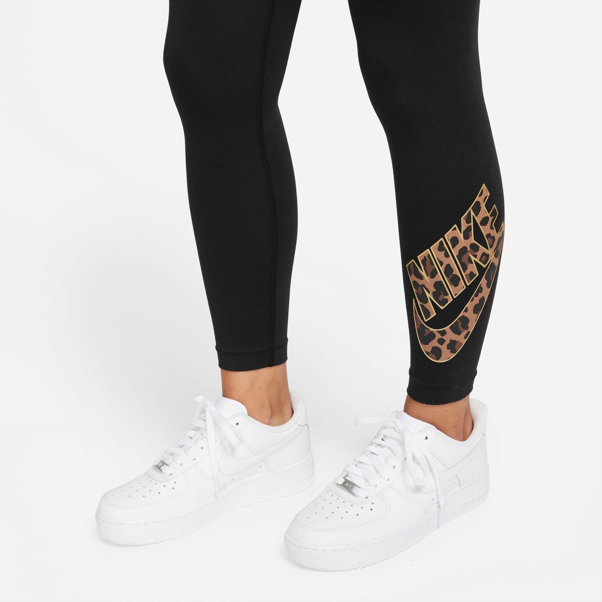 Nike Women's Sportswear Printed Leggings-Black - BLACK Thumbnail View 6