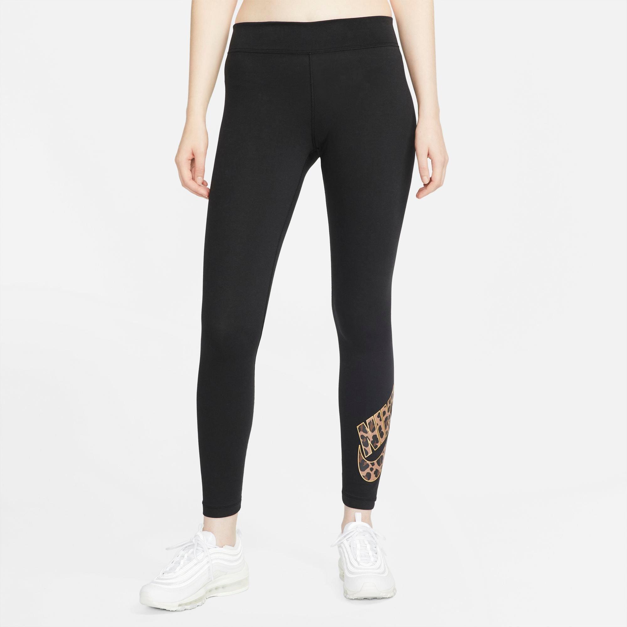 Nike Women's Sportswear Printed Leggings-Black - BLACK Thumbnail View 5