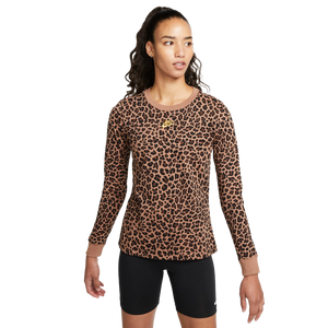 Nike Women's Sportswear Cheetah Print Long-Sleeve Tee