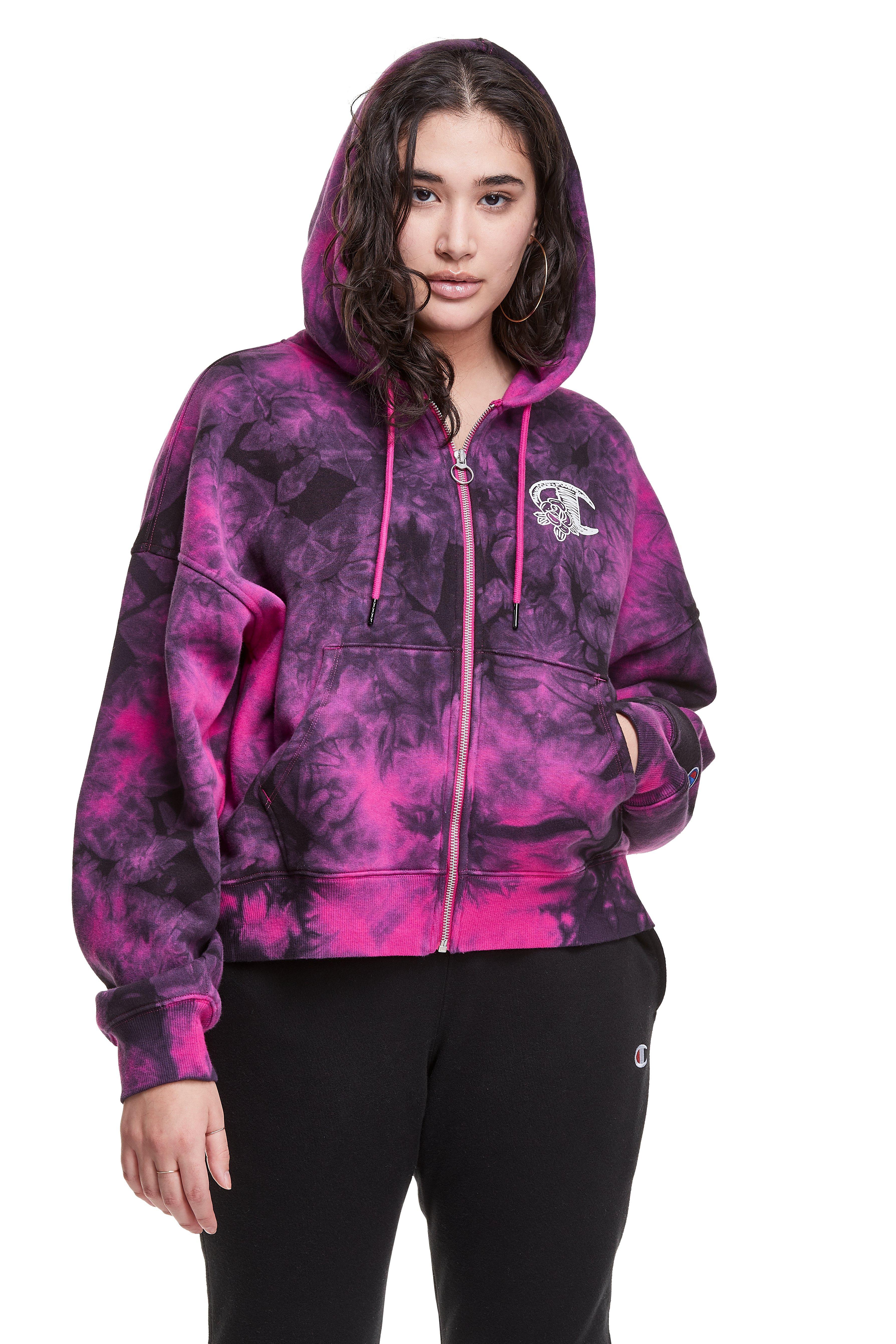 Champion tie dye online hoodie purple