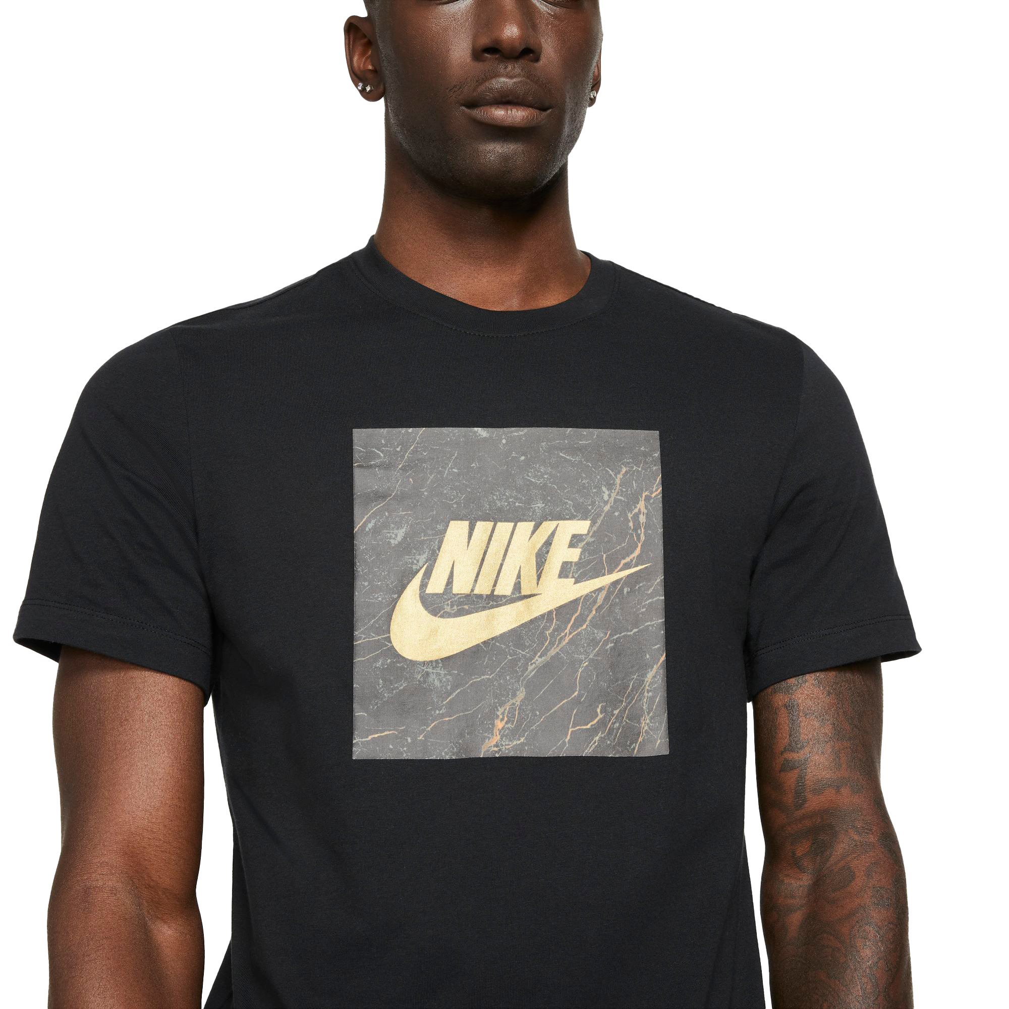 Nike black best sale gold t shirt