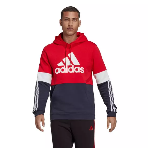 marge graven bende adidas Men's Big & Tall Essentials Colorblock Logo "Red/Blue" Pullover  Hoodie